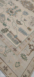 Isabella Moll 9x12 Beige Hand-Knotted Oushak Rug