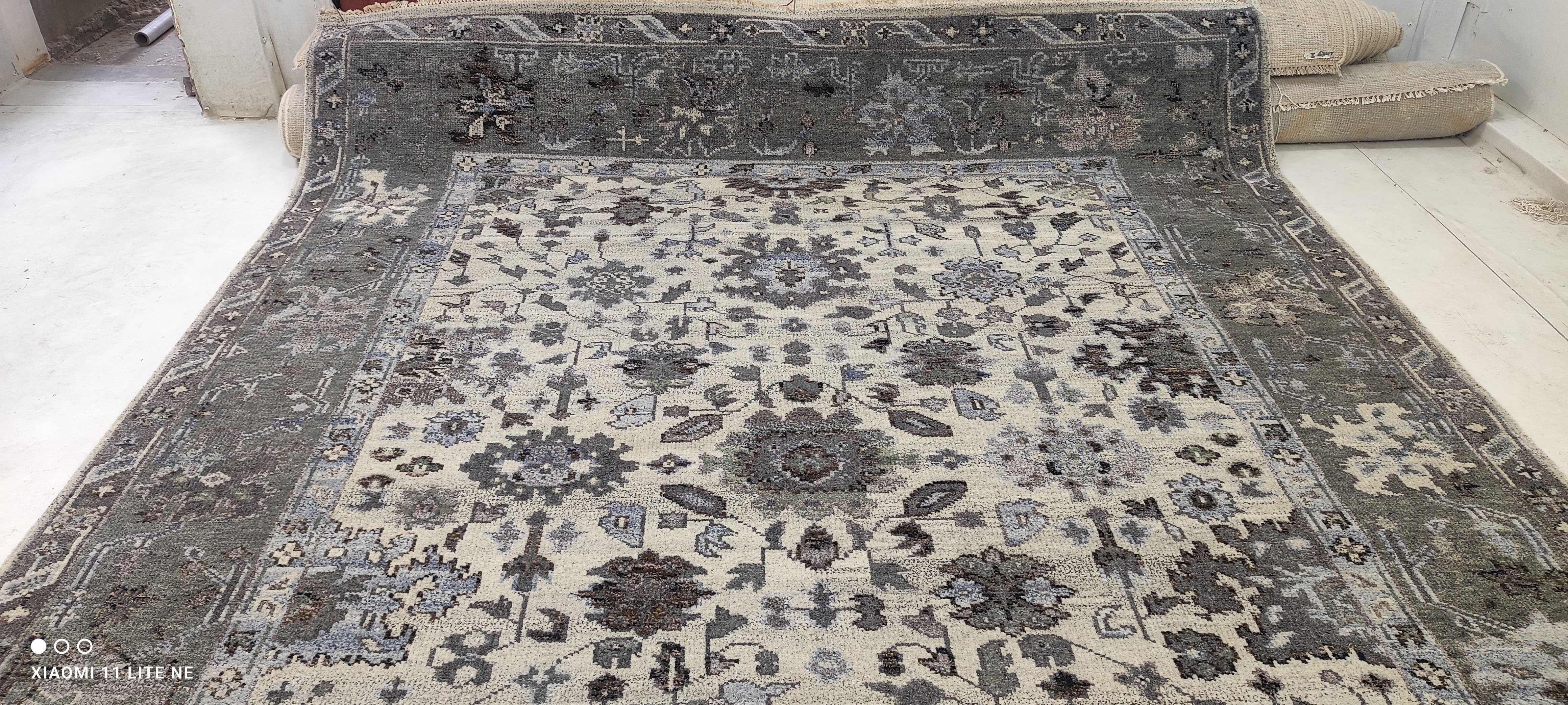 Danielle Guthrie 9x12 Dark Grey Hand-Knotted Oushak Rug