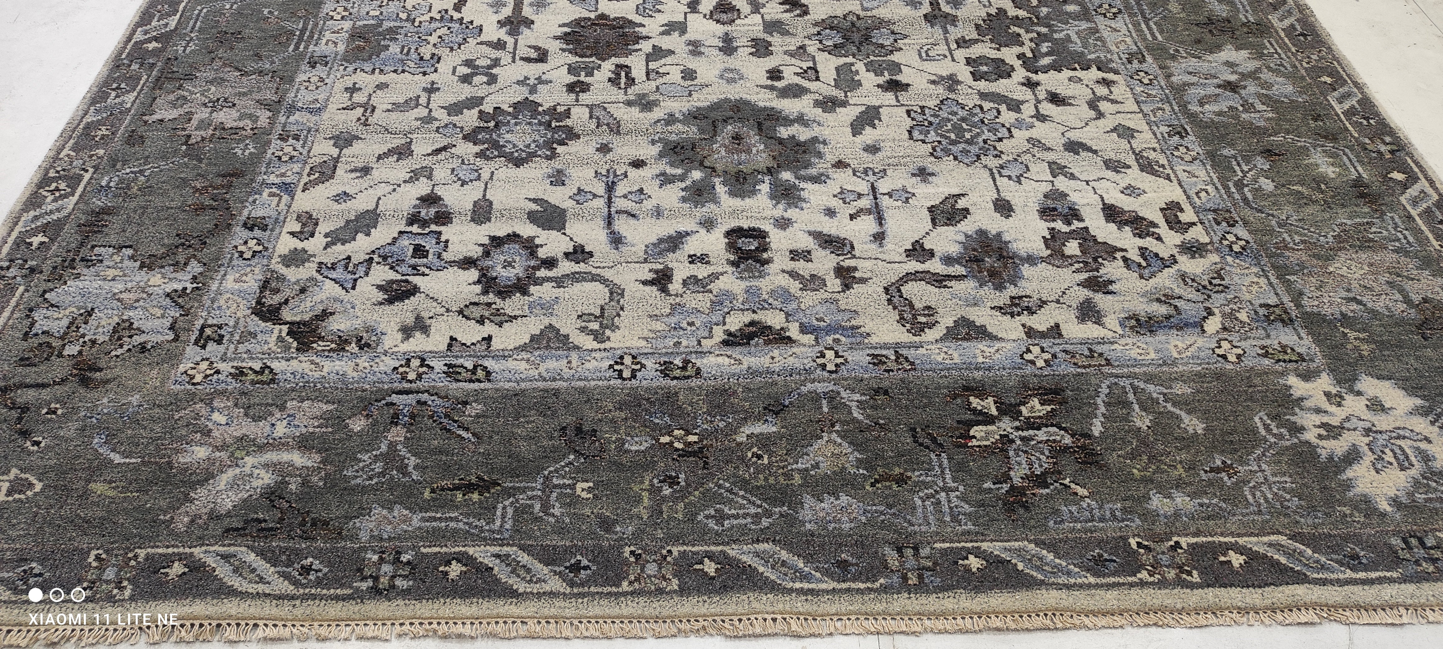 Danielle Guthrie 9x12 Dark Grey Hand-Knotted Oushak Rug