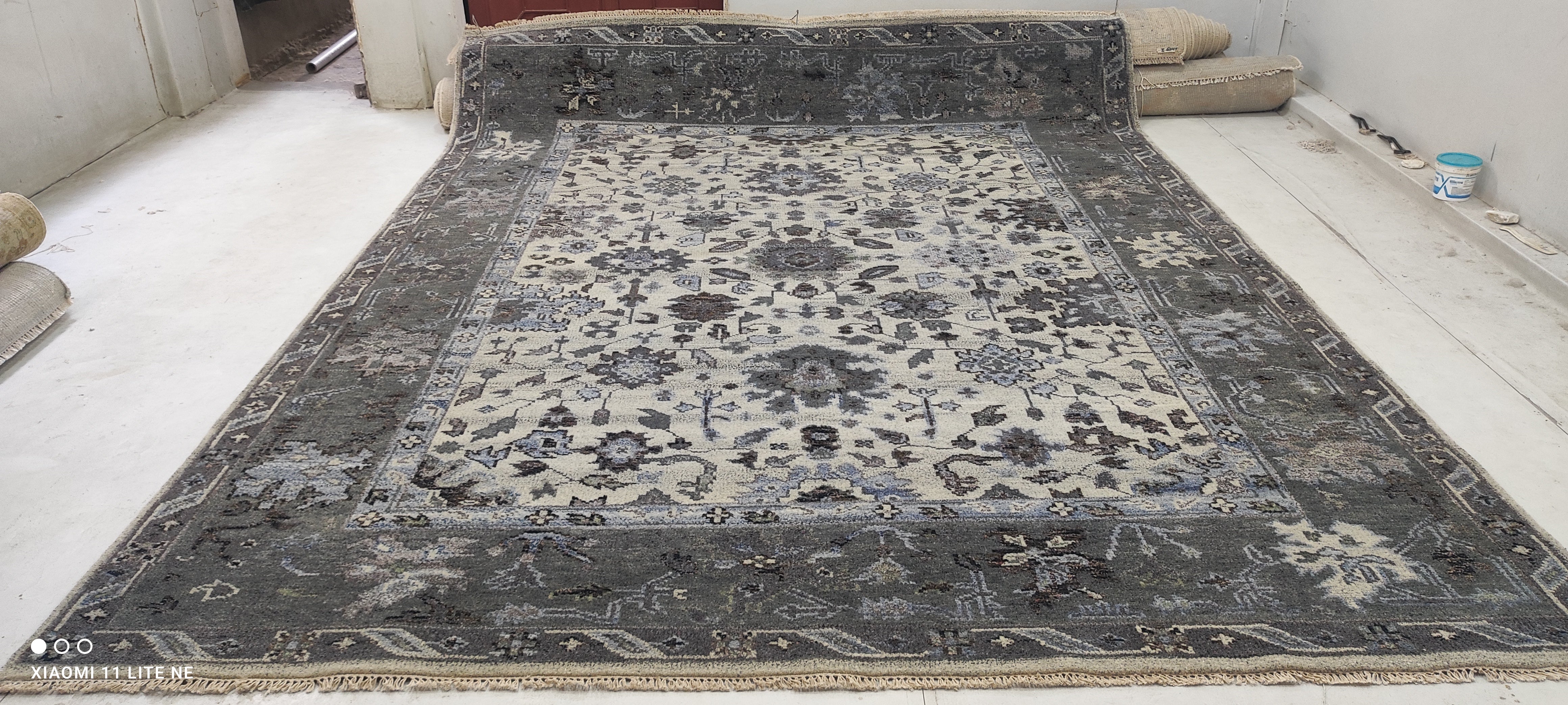 Danielle Guthrie 9x12 Dark Grey Hand-Knotted Oushak Rug