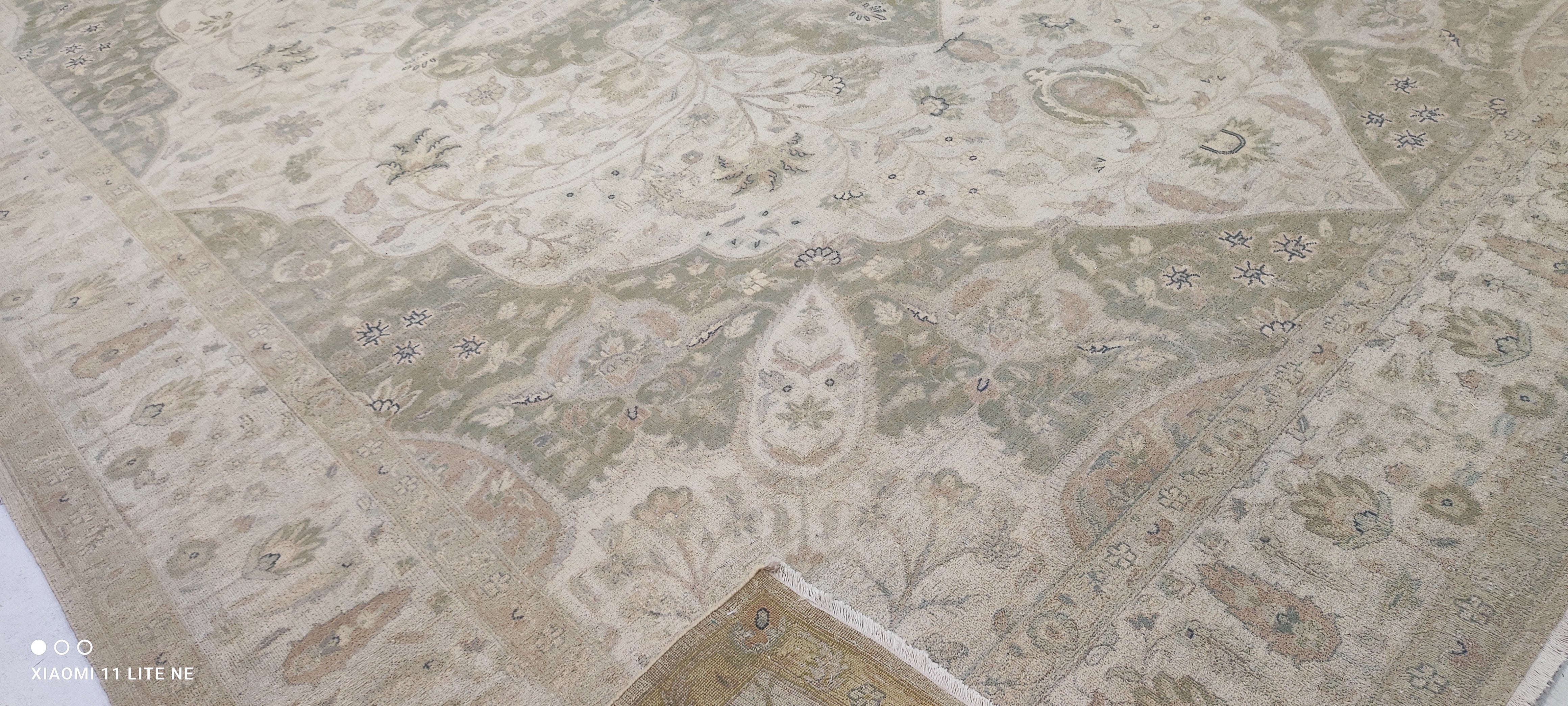 Kate Davis 9x12 Beige Hand-Knotted Oushak Rug