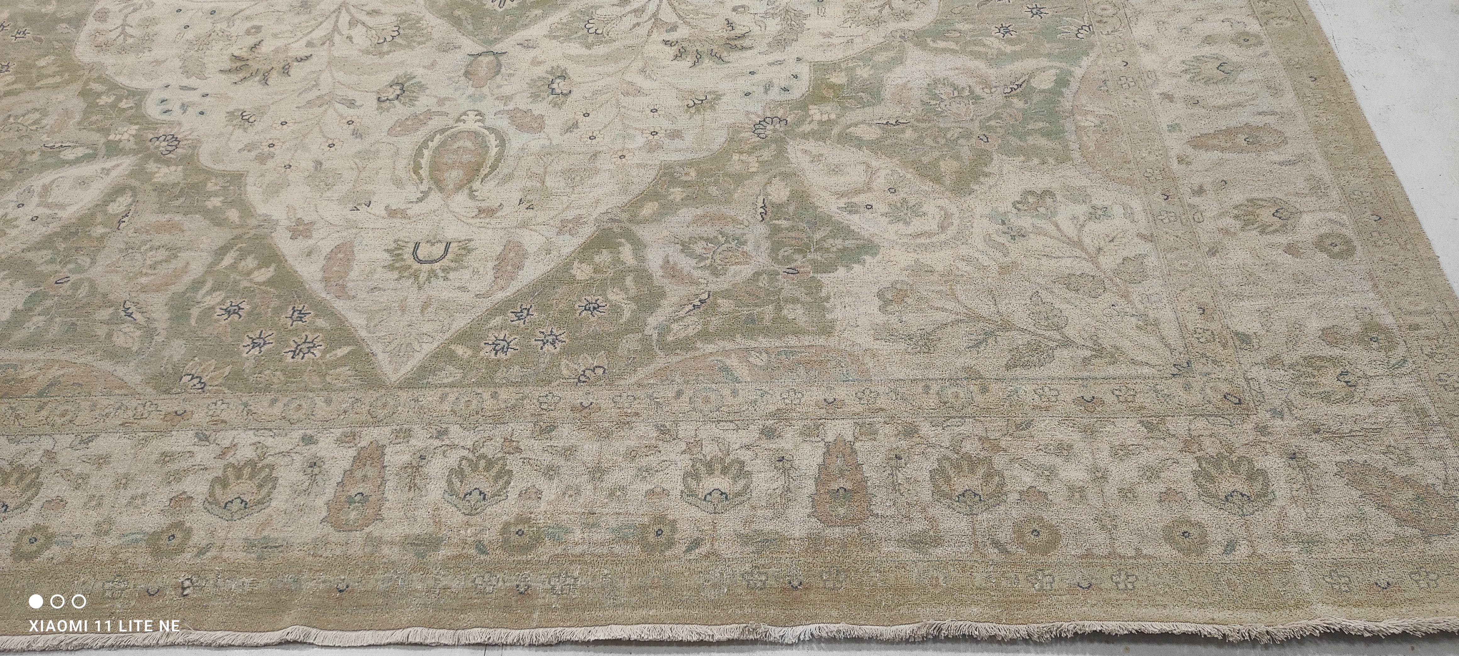 Kate Davis 9x12 Beige Hand-Knotted Oushak Rug