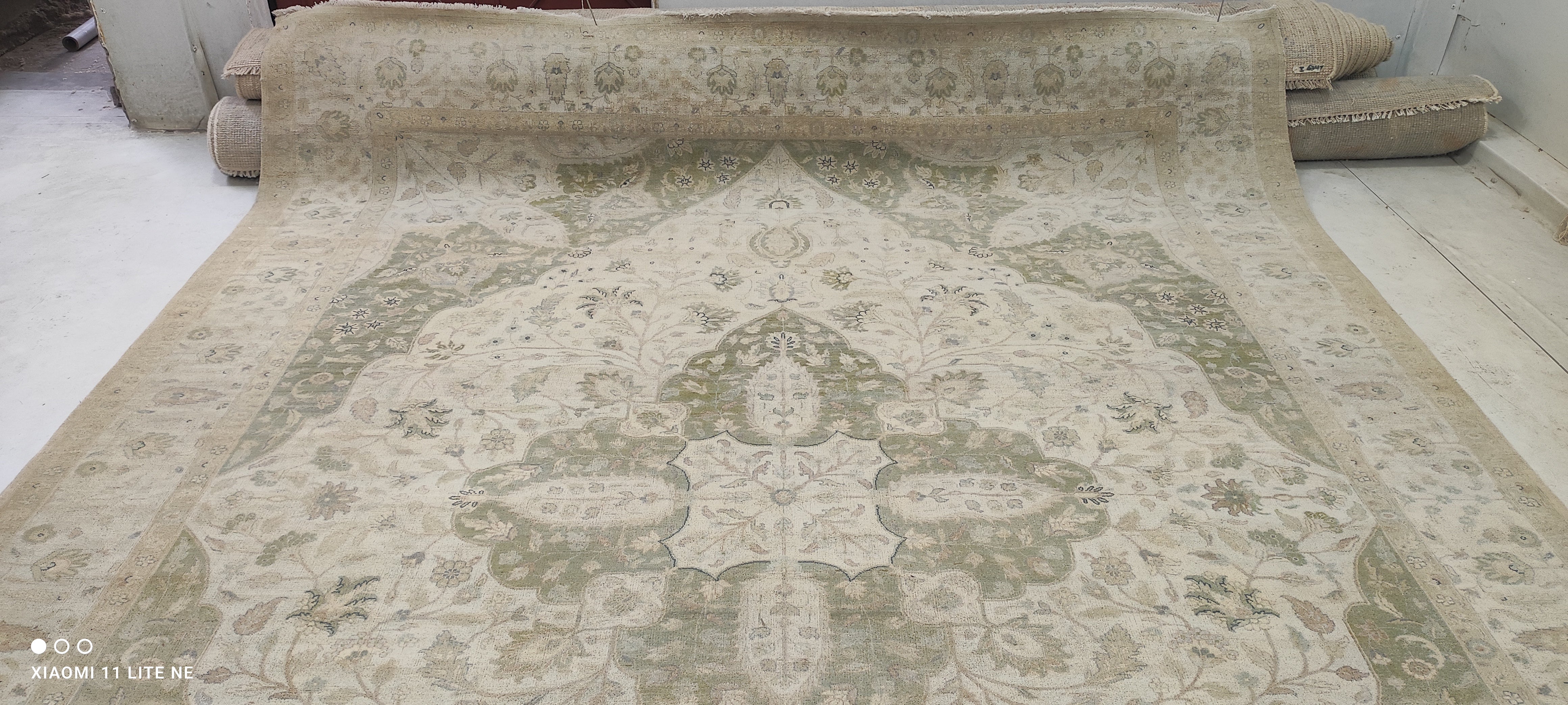 Kate Davis 9x12 Beige Hand-Knotted Oushak Rug