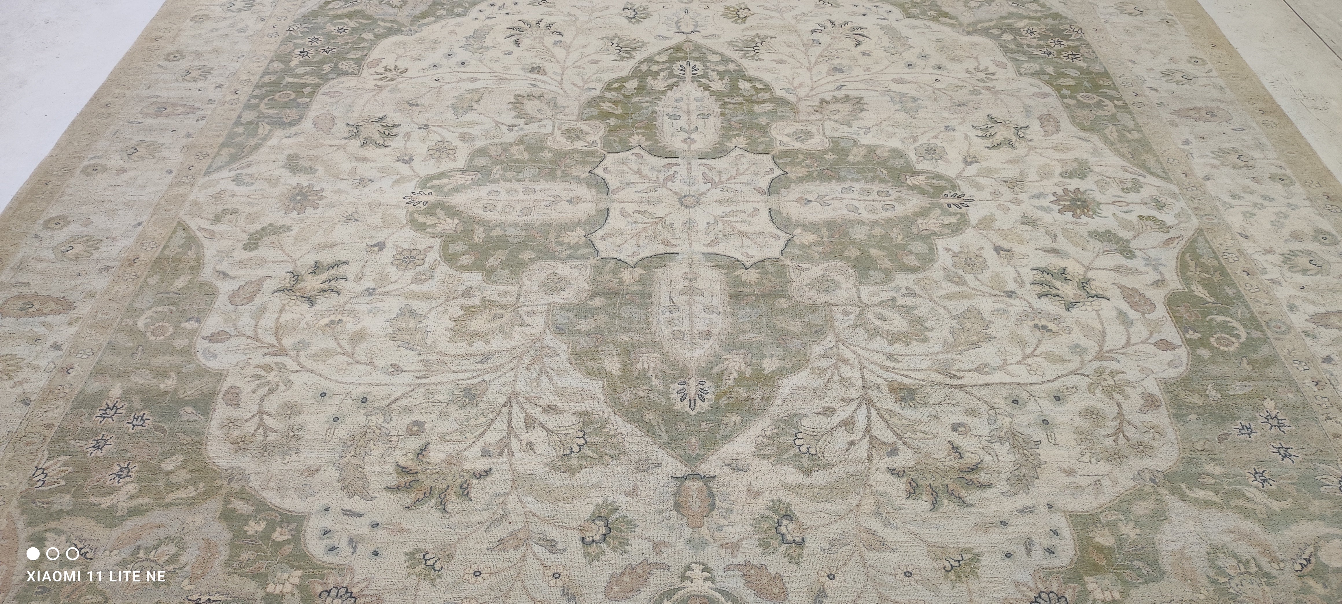 Kate Davis 9x12 Beige Hand-Knotted Oushak Rug
