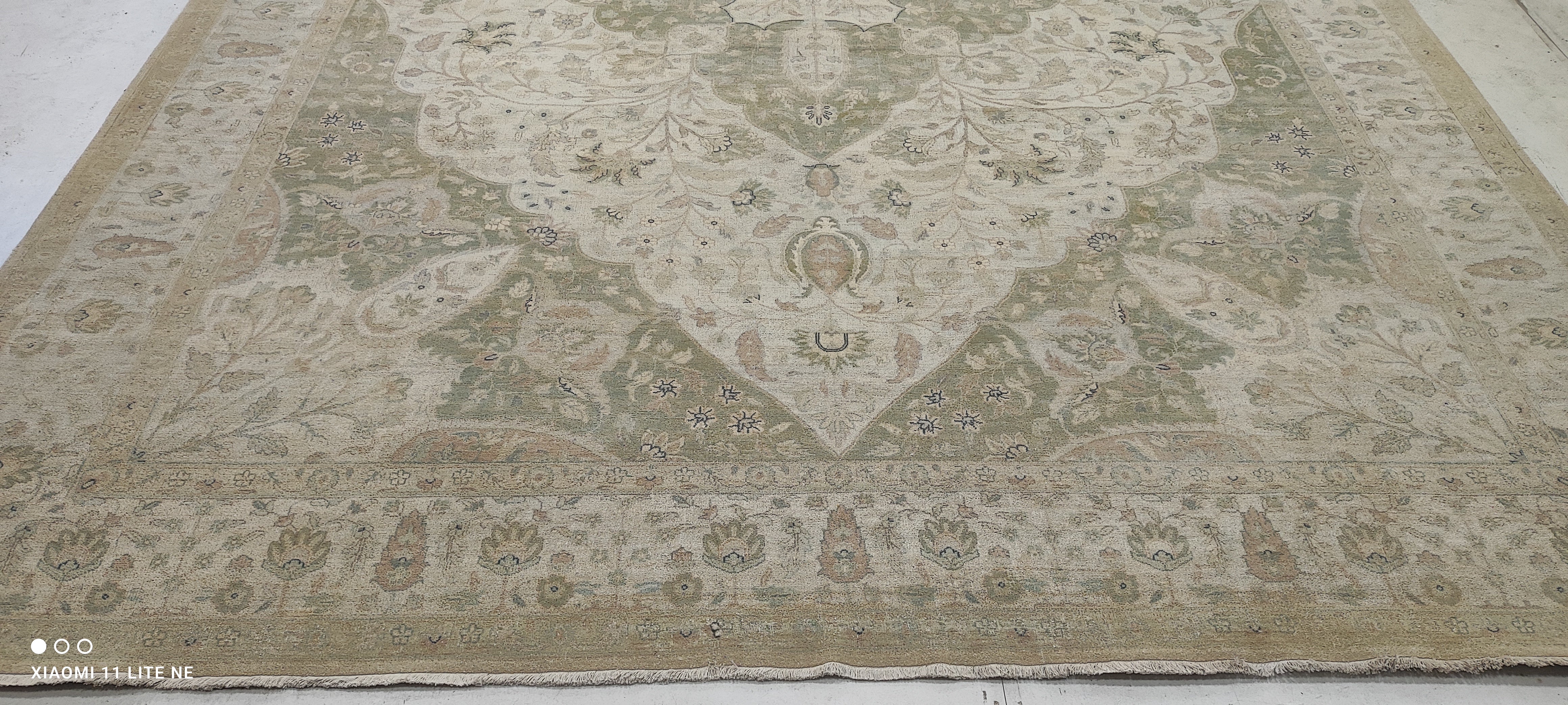 Kate Davis 9x12 Beige Hand-Knotted Oushak Rug