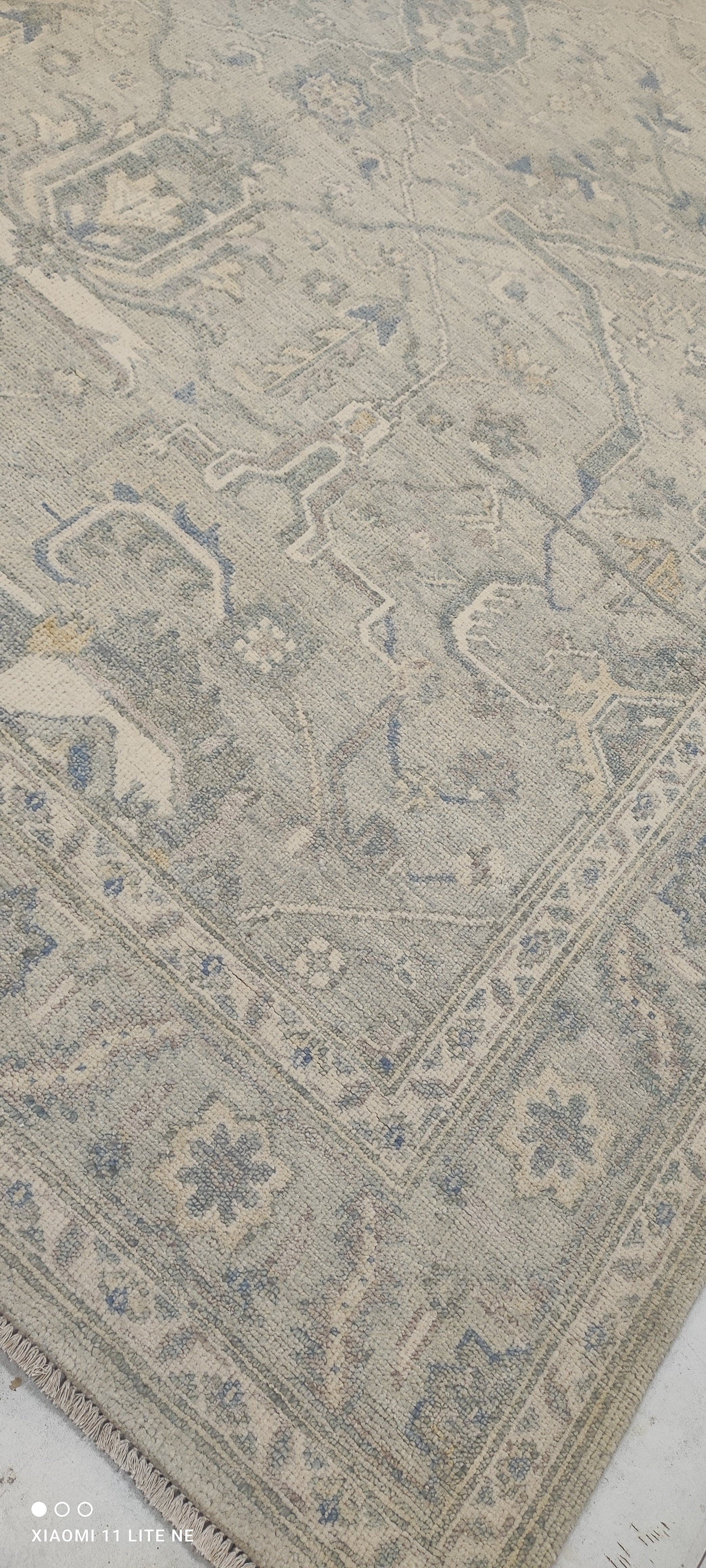 Stacy Murphy Gold 9x12 Grey Hand-Knotted Oushak Rug