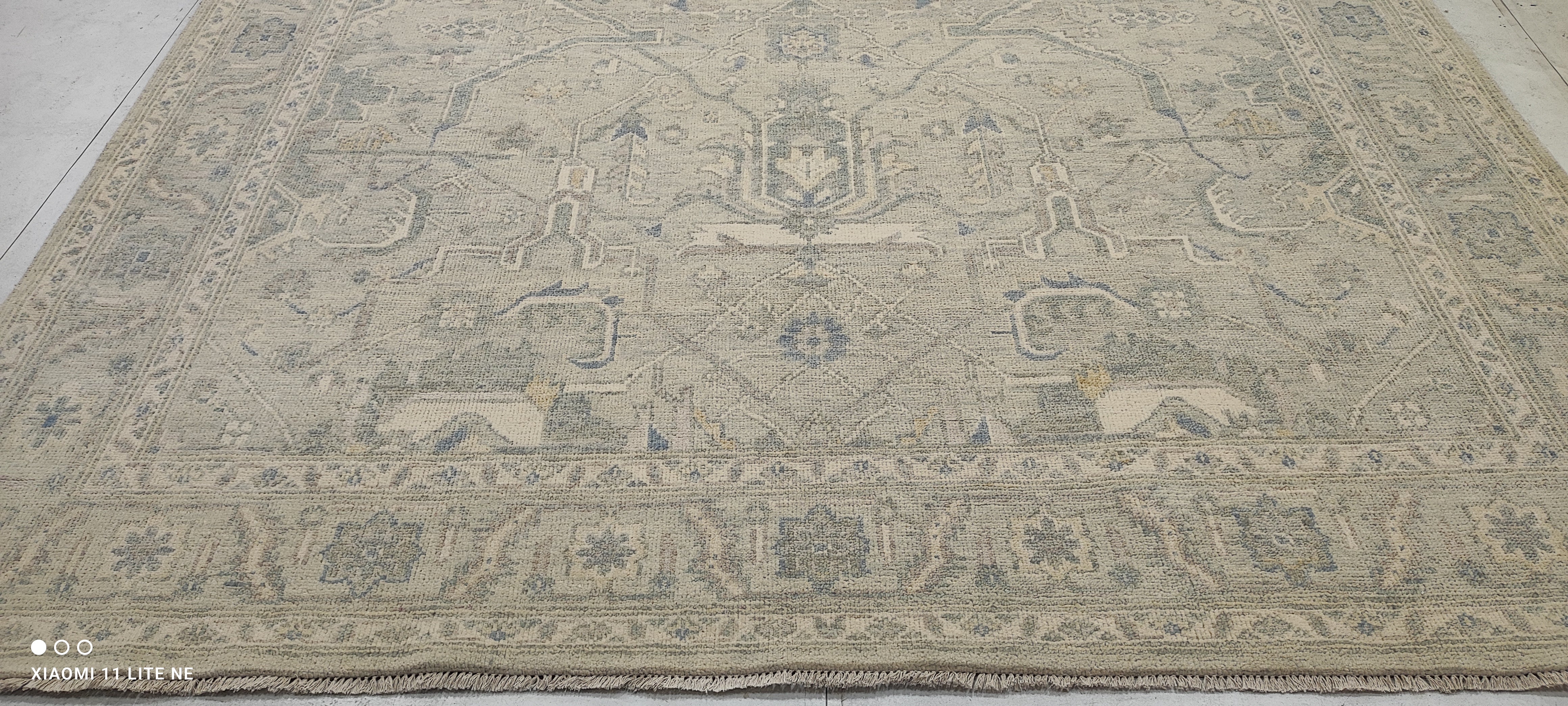 Stacy Murphy Gold 9x12 Grey Hand-Knotted Oushak Rug