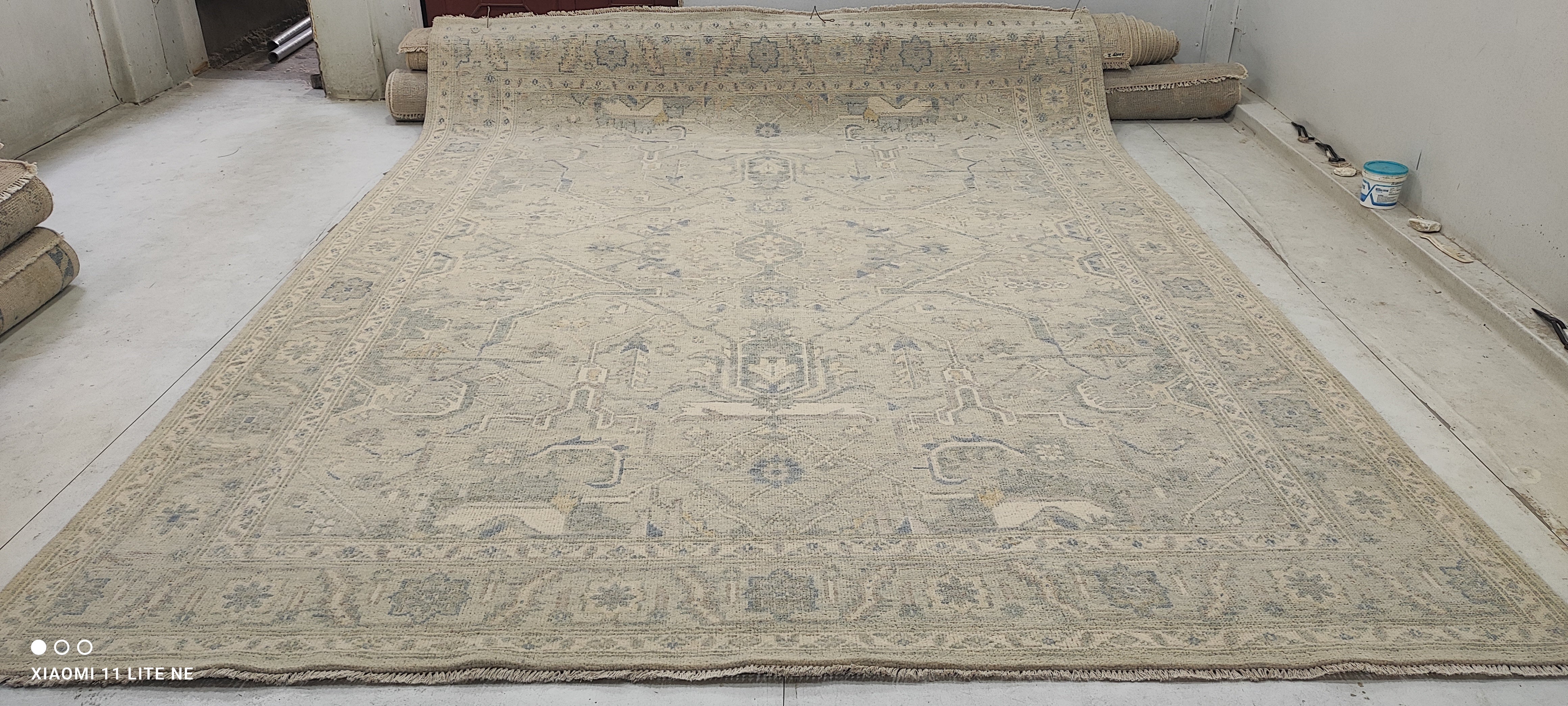 Stacy Murphy Gold 9x12 Grey Hand-Knotted Oushak Rug