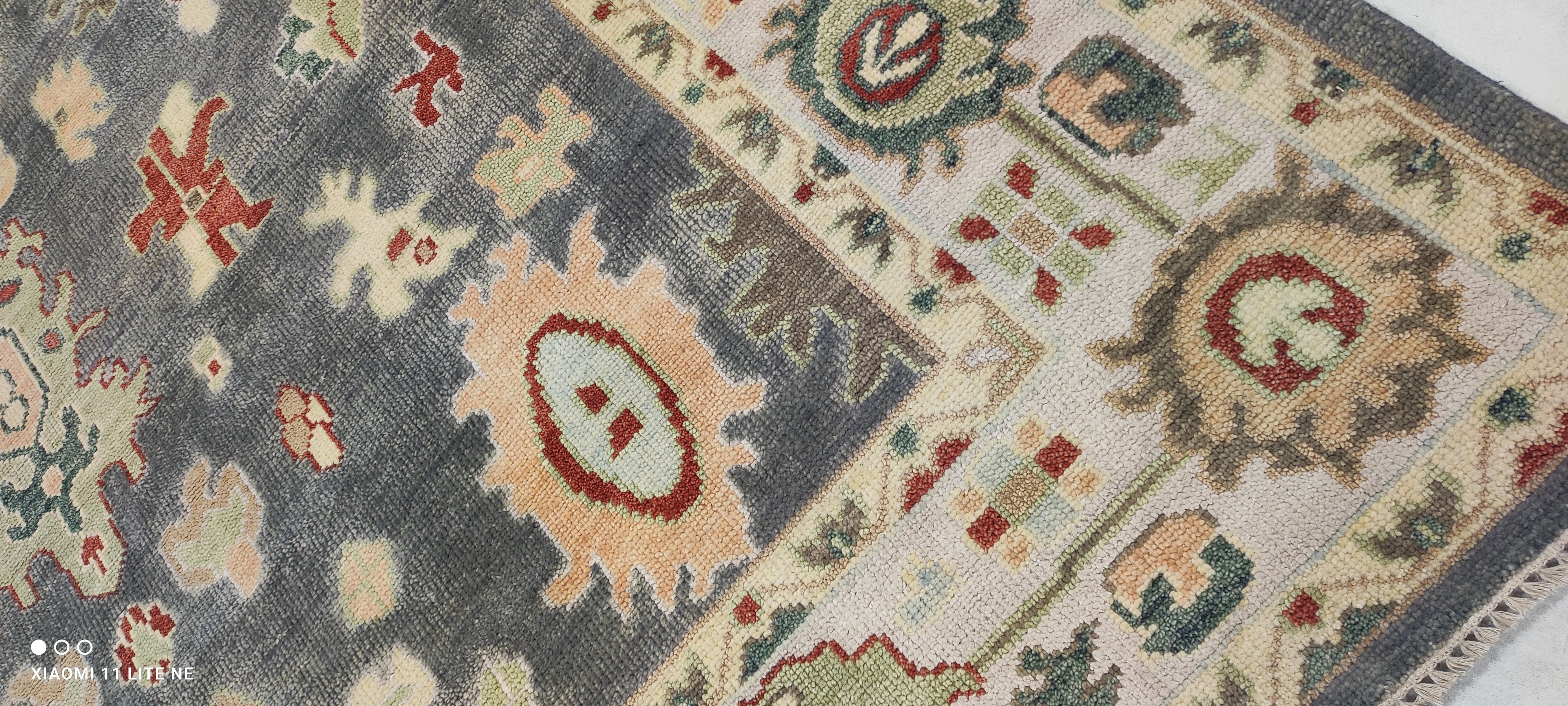 Caroline James 9x11.9 Multi Color Hand-Knotted Oushak Rug