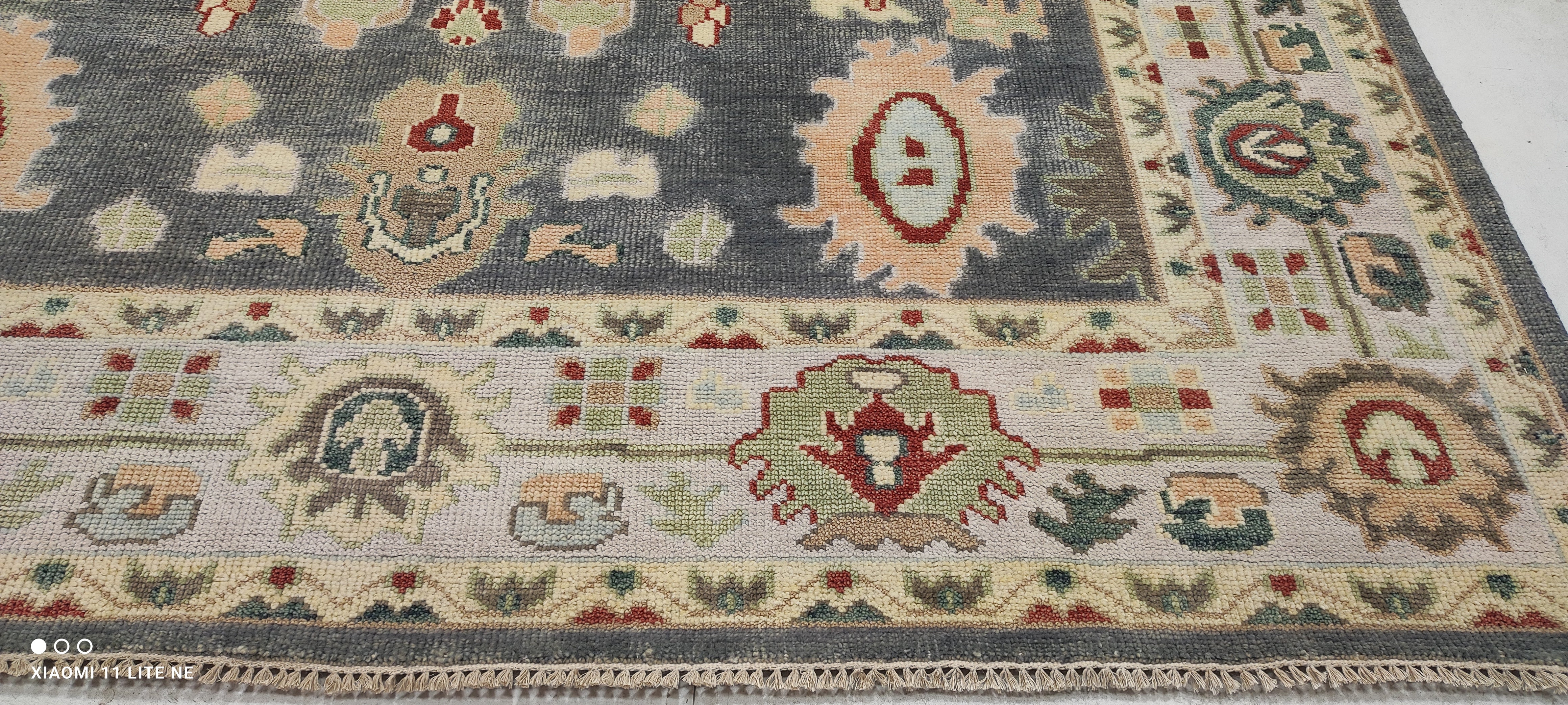 Caroline James 9x11.9 Multi Color Hand-Knotted Oushak Rug