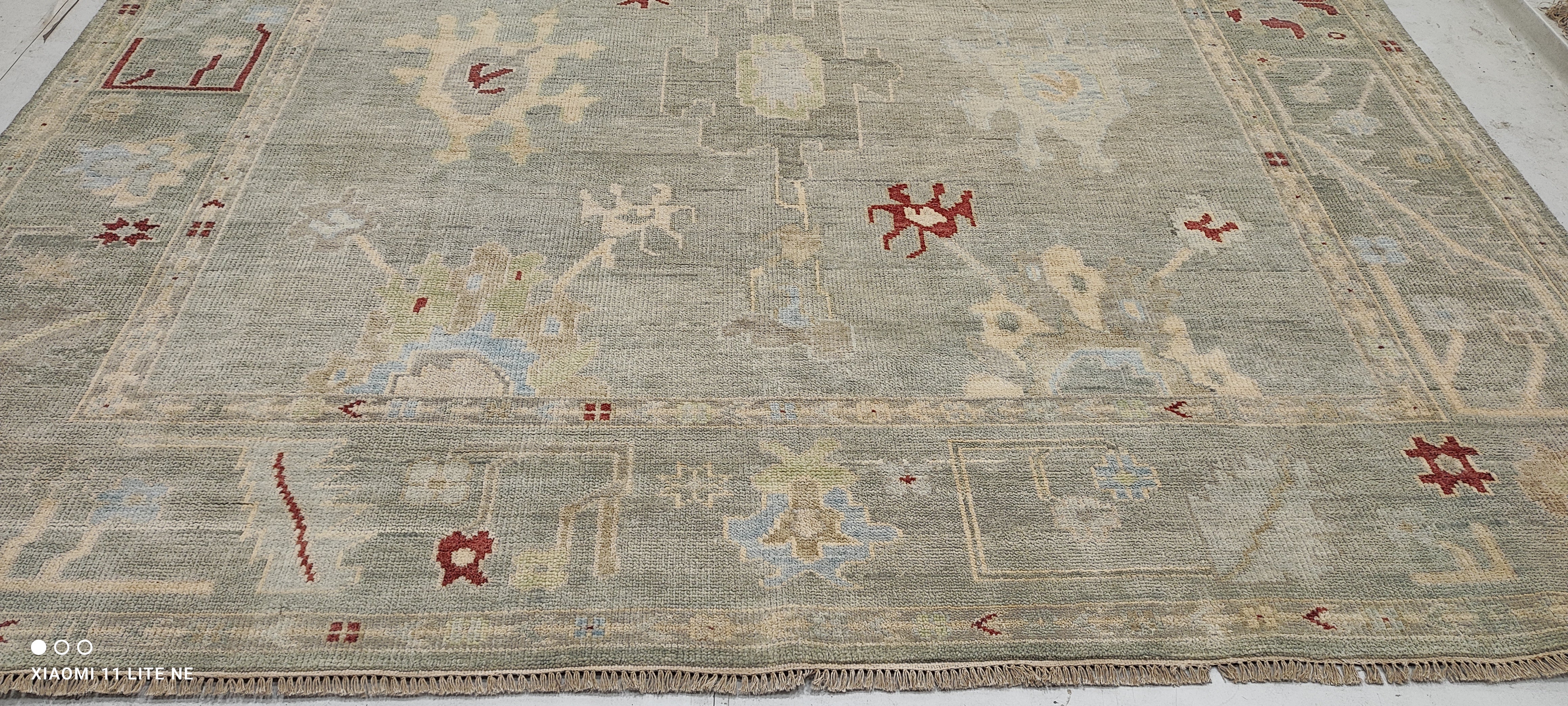 Brittany Kahan 9.9x14 Grey Hand-Knotted Oushak Rug