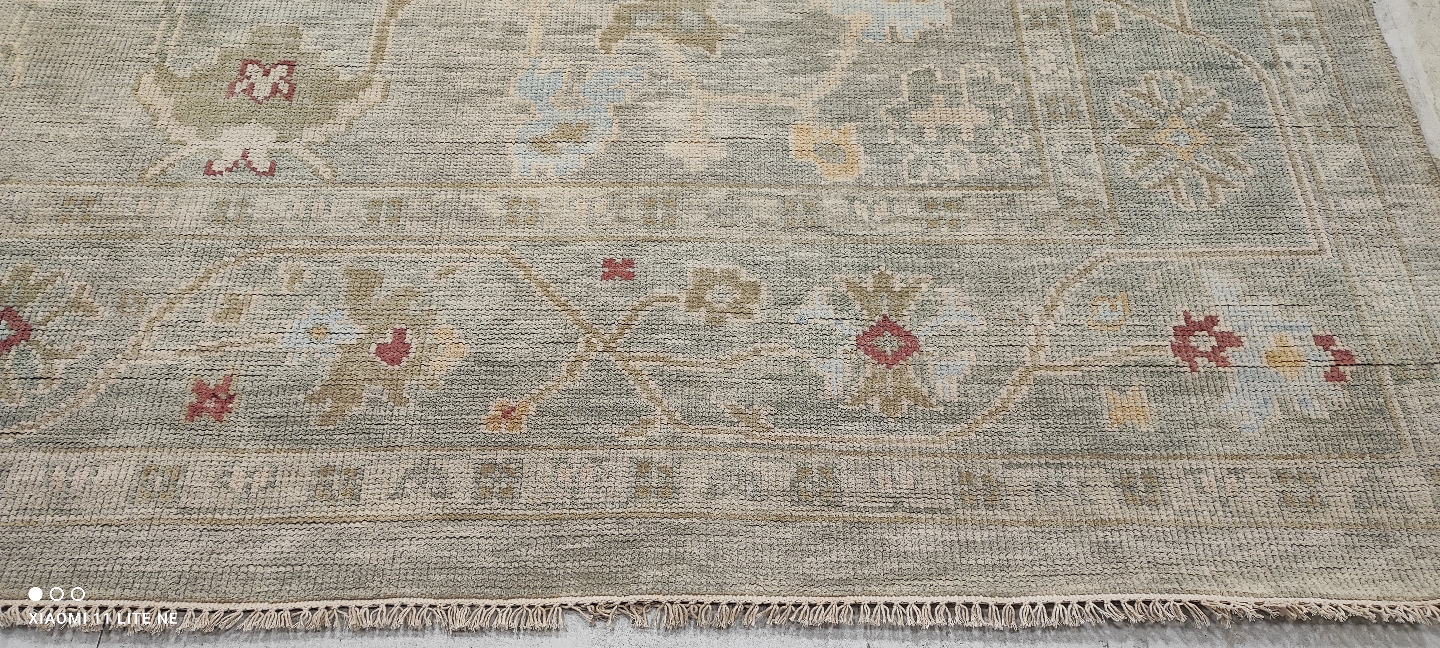 Shelby Leshine 9.9x14 Grey Hand-Knotted Oushak Rug