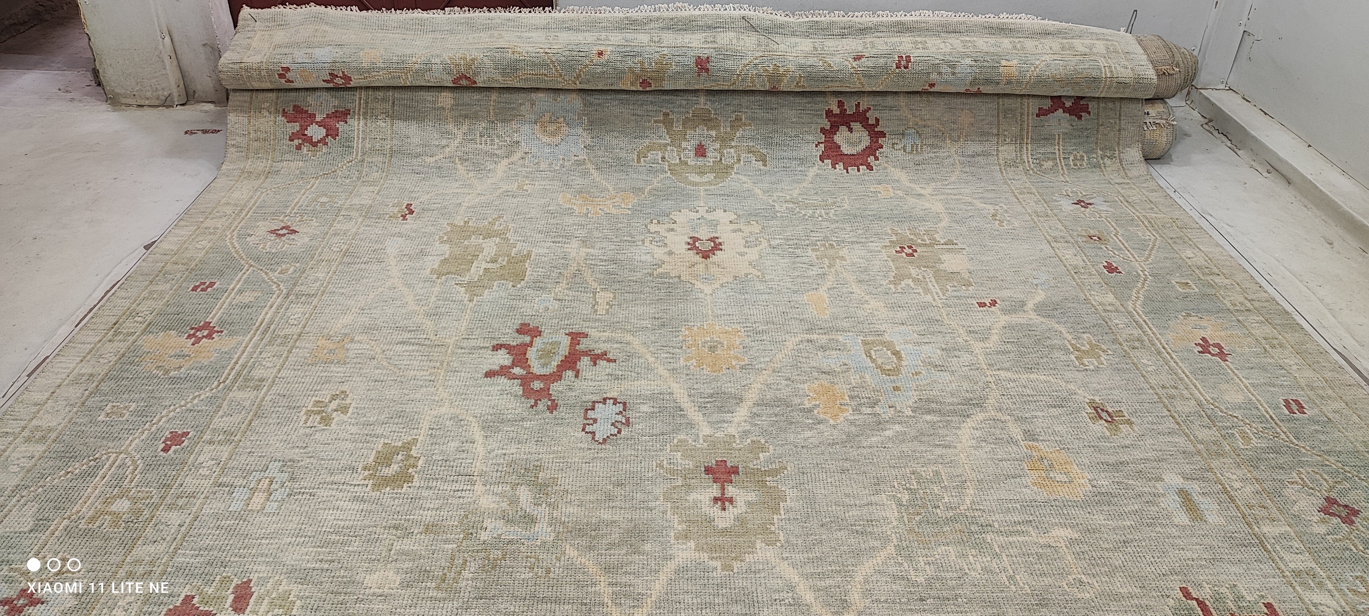 Shelby Leshine 9.9x14 Grey Hand-Knotted Oushak Rug