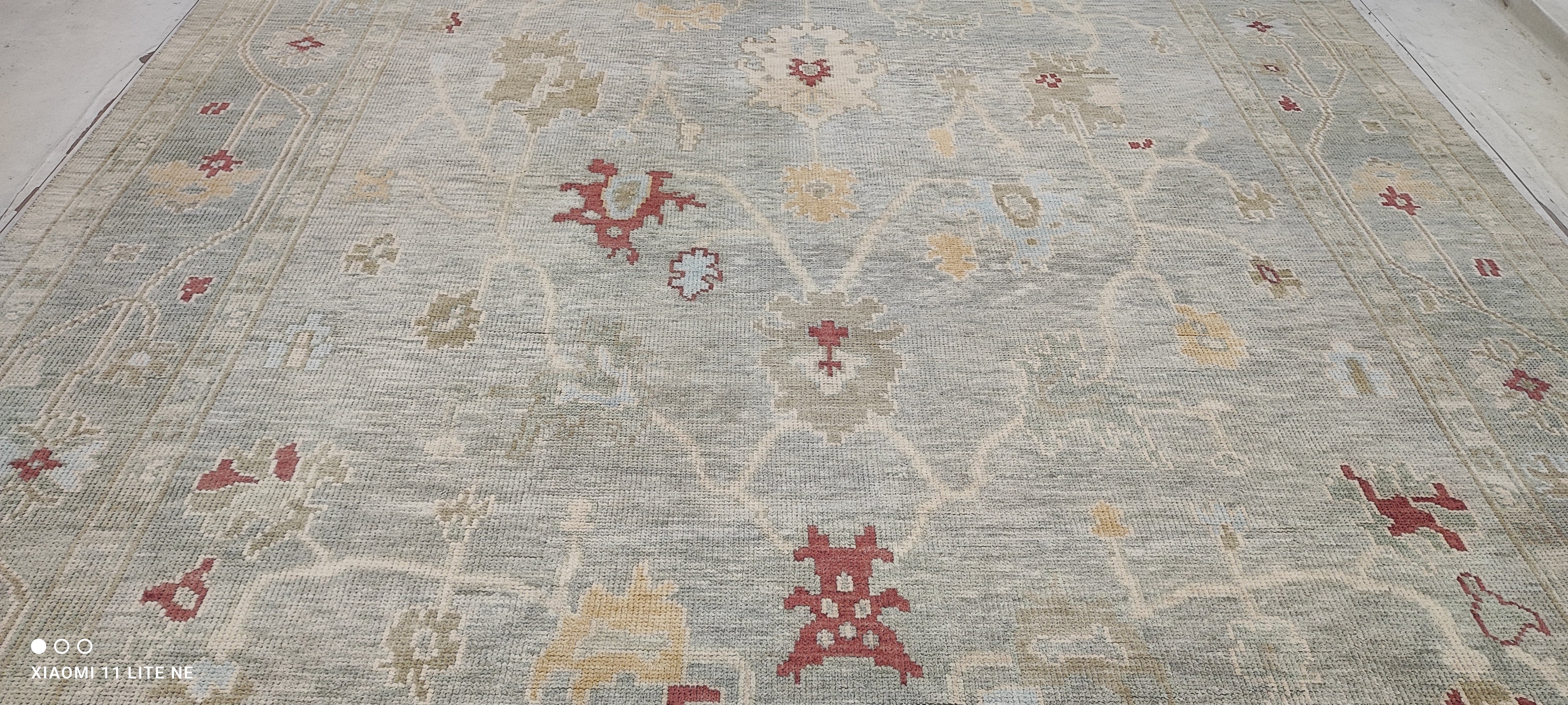 Shelby Leshine 9.9x14 Grey Hand-Knotted Oushak Rug