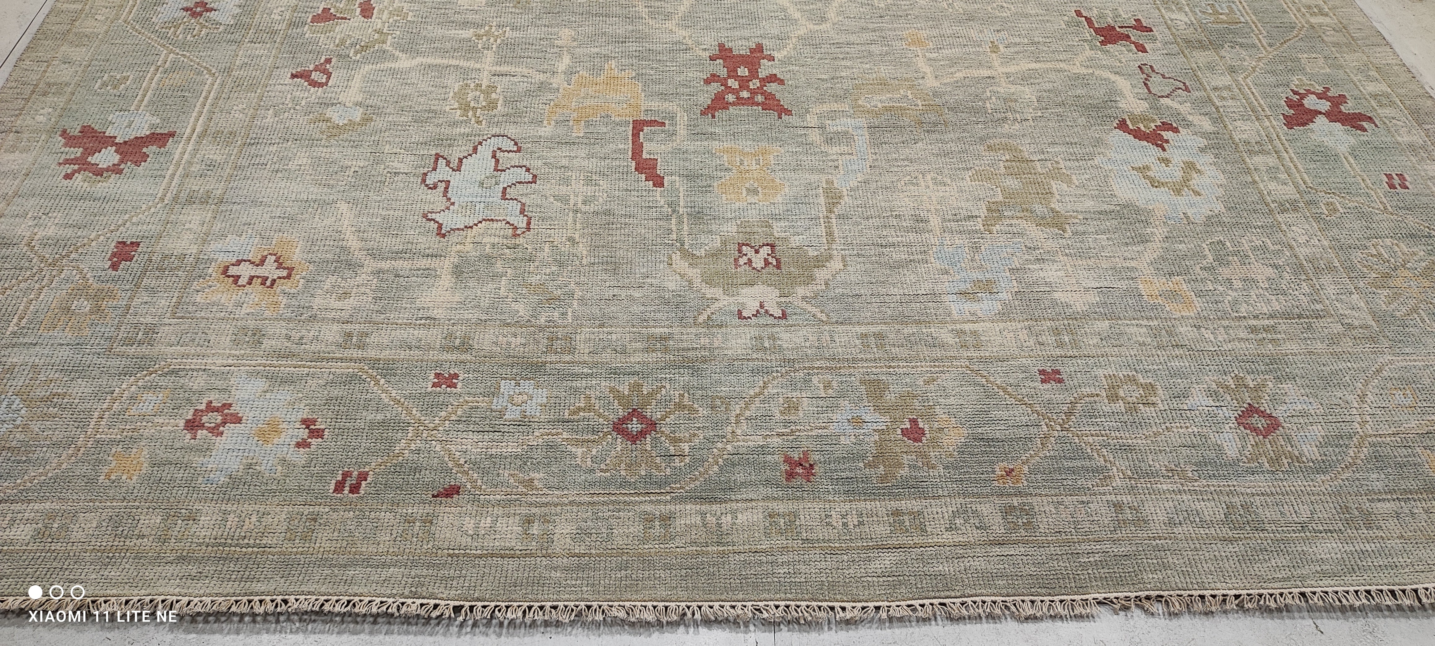 Shelby Leshine 9.9x14 Grey Hand-Knotted Oushak Rug