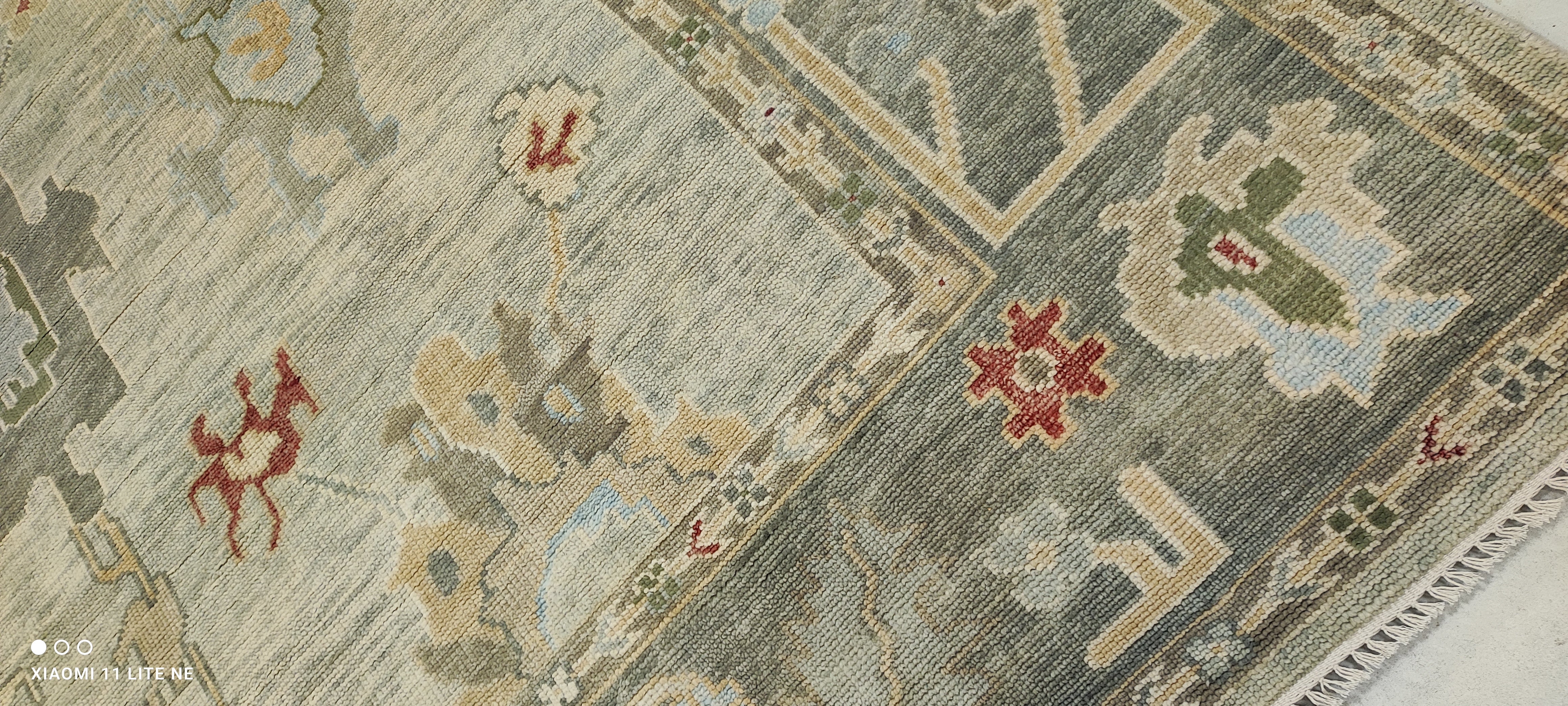 Checka Propper 10x14 Multi Color Hand-Knotted Oushak Rug