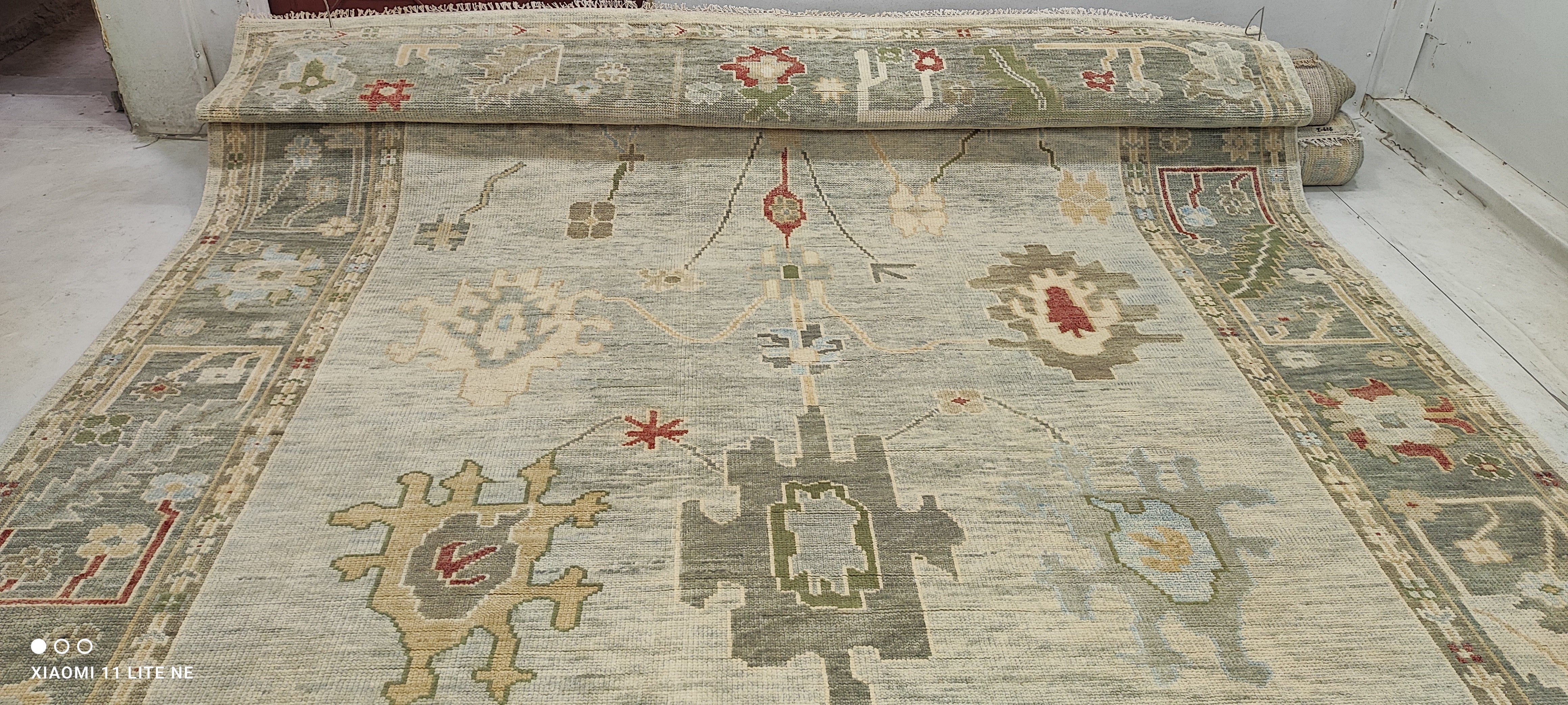Checka Propper 10x14 Multi Color Hand-Knotted Oushak Rug