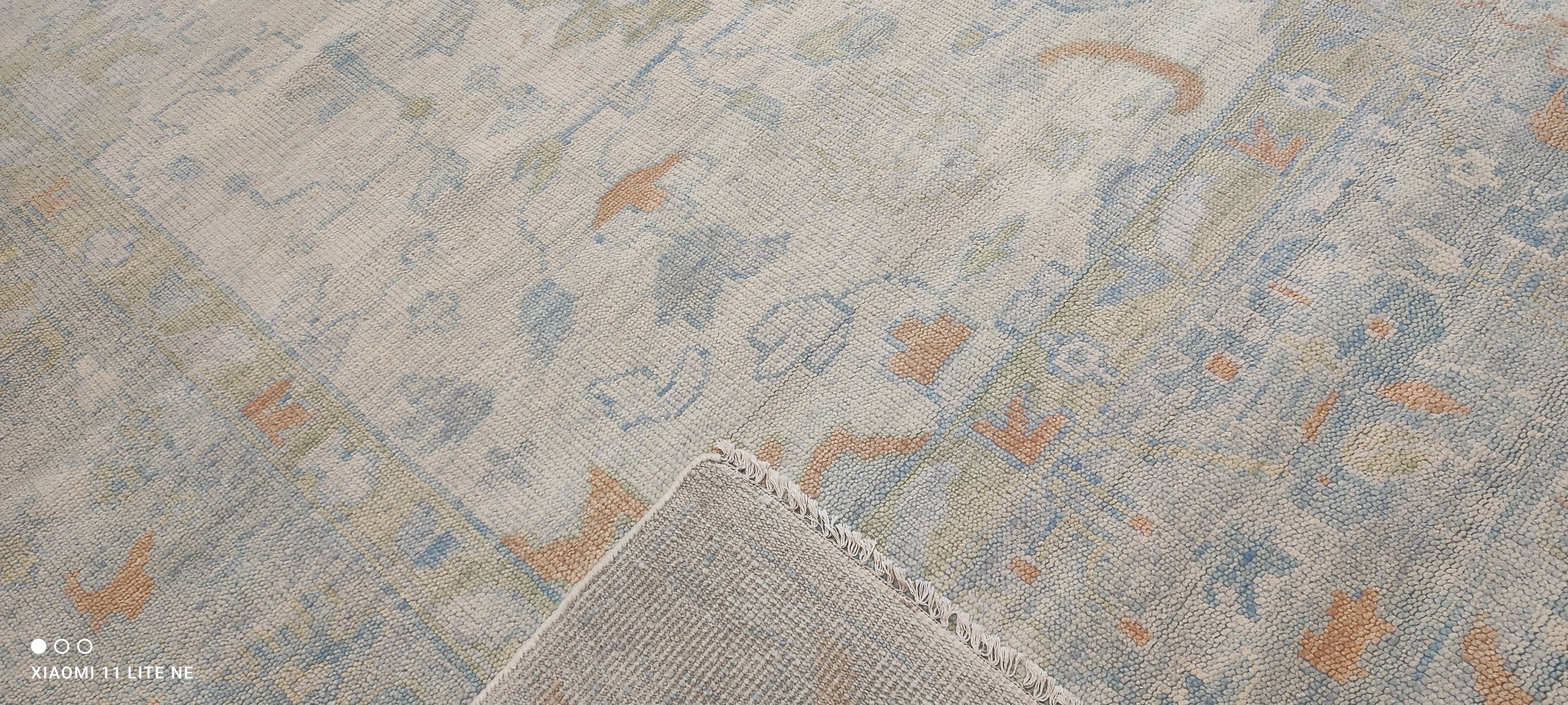 Marla Walsh 11.6x15 Light Blue Hand-Knotted Oushak Rug