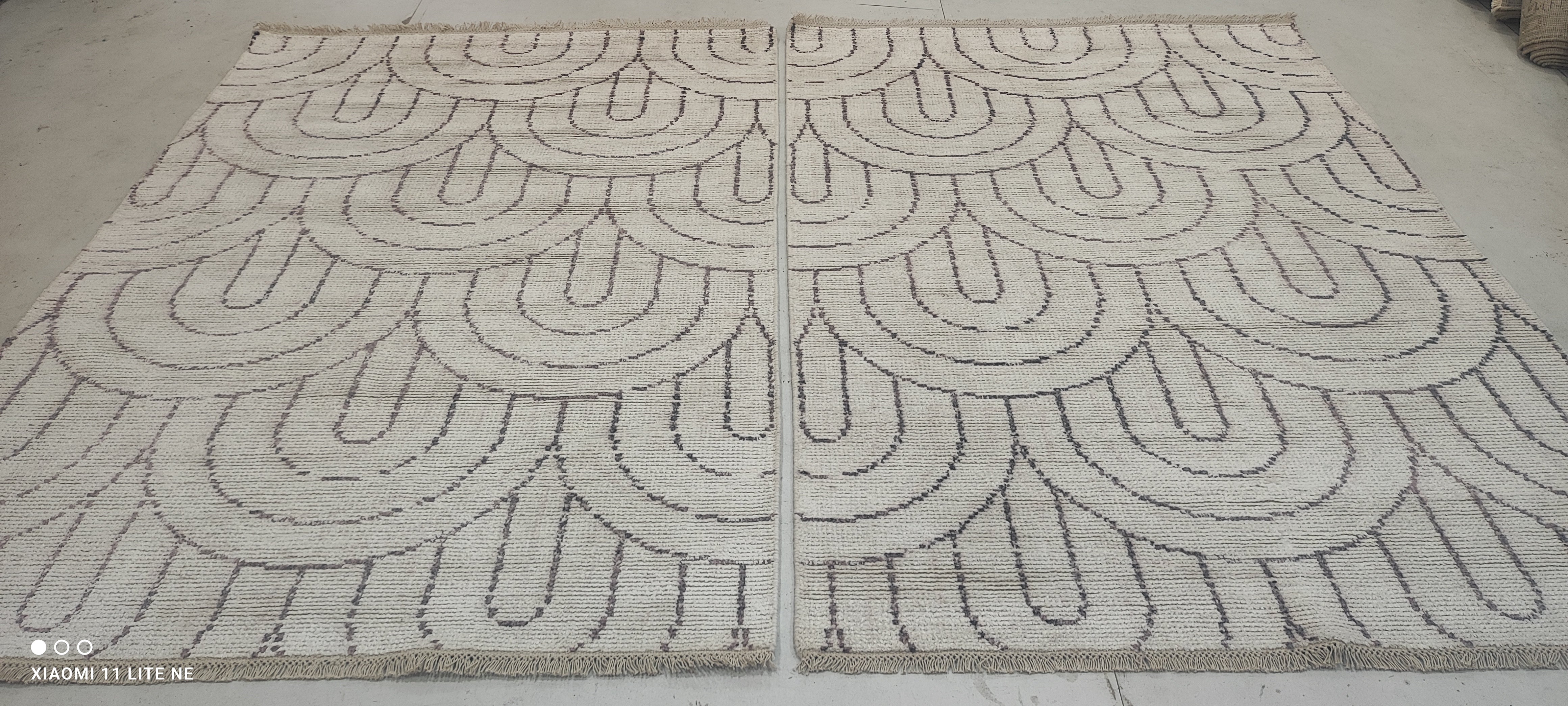 Ben Lester 4.6x6.6 Ivory Hand-Knotted Modern Style Rug