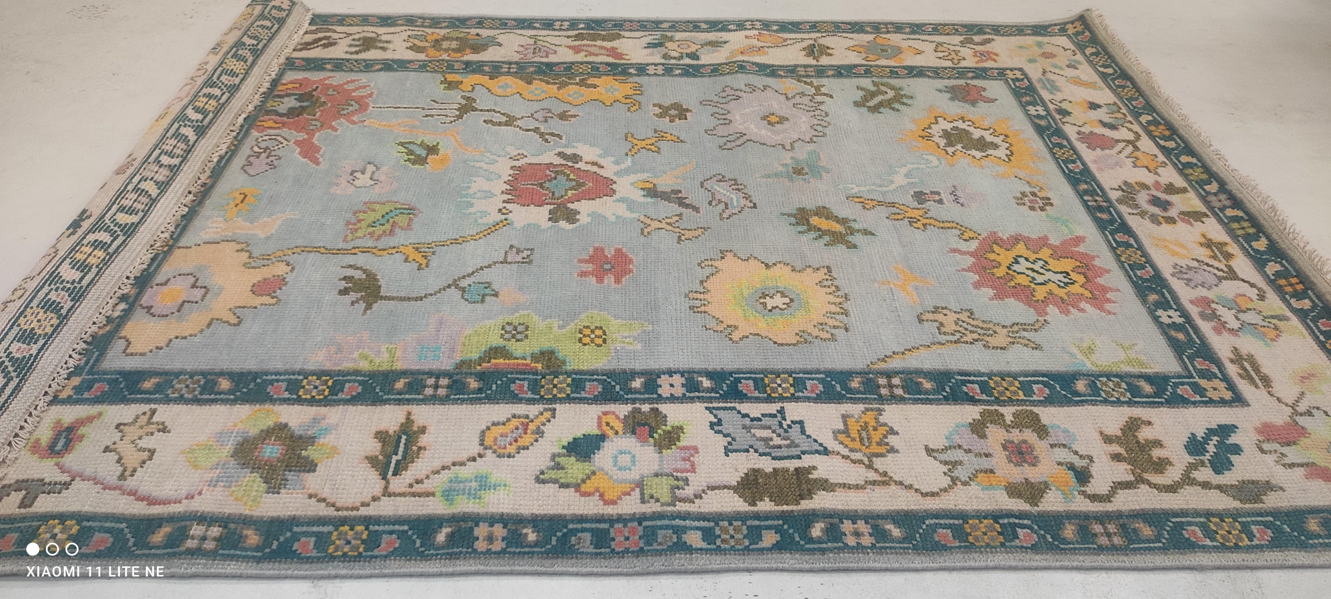 Moyra Bore 5.3x7 Multi Color Hand-Knotted Oushak Rug
