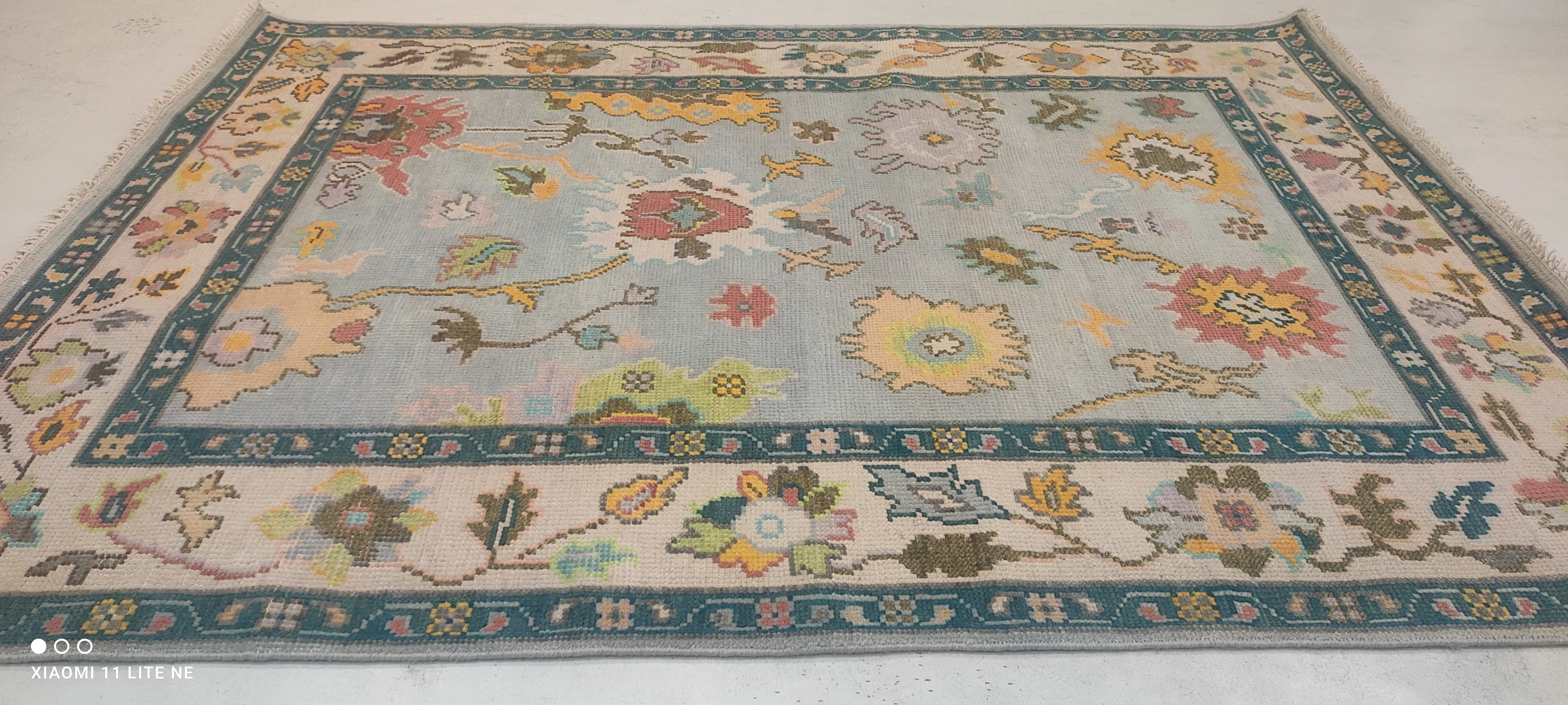 Moyra Bore 5.3x7 Multi Color Hand-Knotted Oushak Rug
