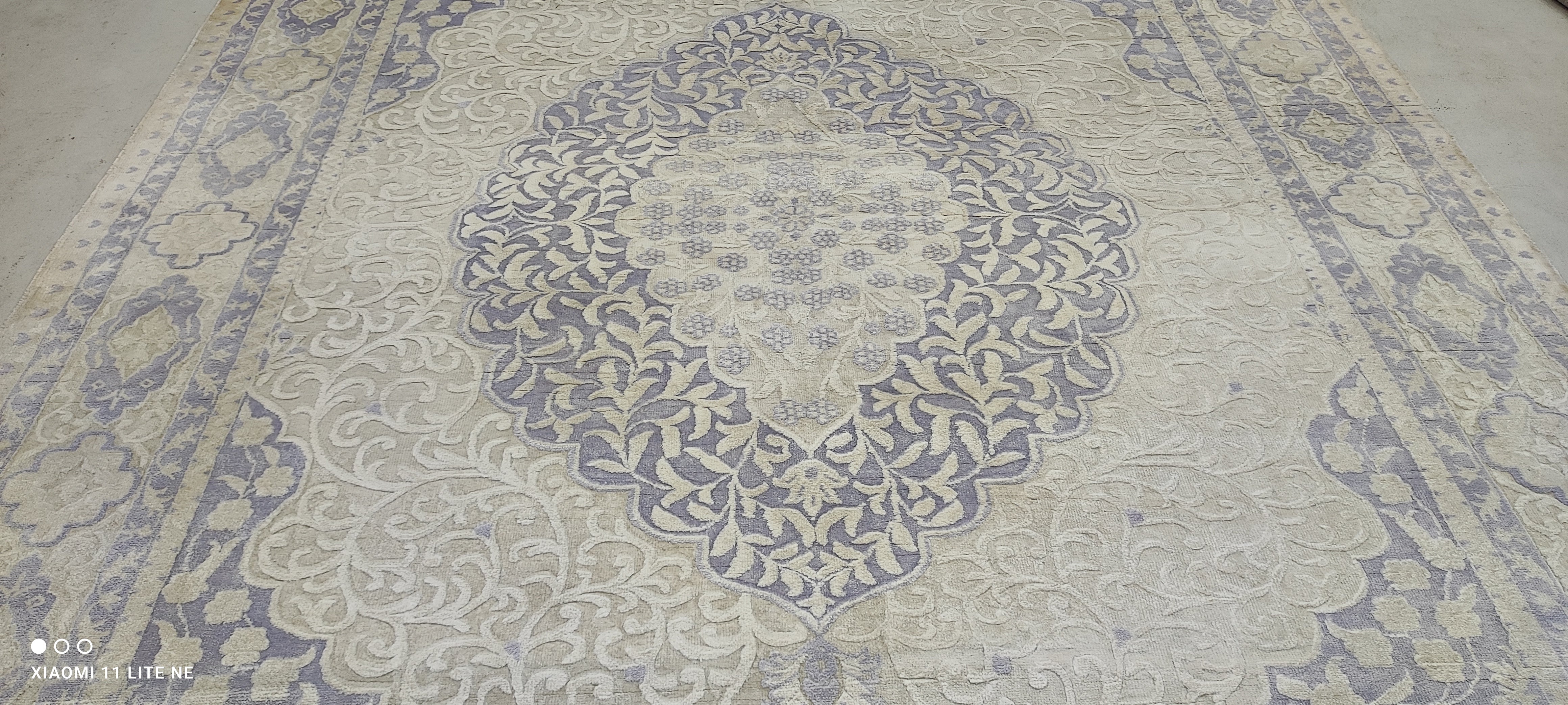 Dearbhla Walsh 8x12 Grey Hand-Knotted Kashan Rug