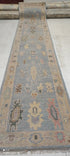 Kerri Kenney 2.6x12.3 Light Blue Hand-Knotted Oushak Runner