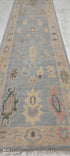 Kerri Kenney 2.6x12.3 Light Blue Hand-Knotted Oushak Runner