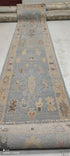 Kerri Kenney 2.6x12.3 Light Blue Hand-Knotted Oushak Runner