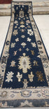 Emily Nelson 2.6x12.3 Blue Hand-Knotted Oushak Runner