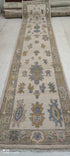 Brittany Freeth 2.6x12.3 Cream Hand-Knotted Oushak Runner