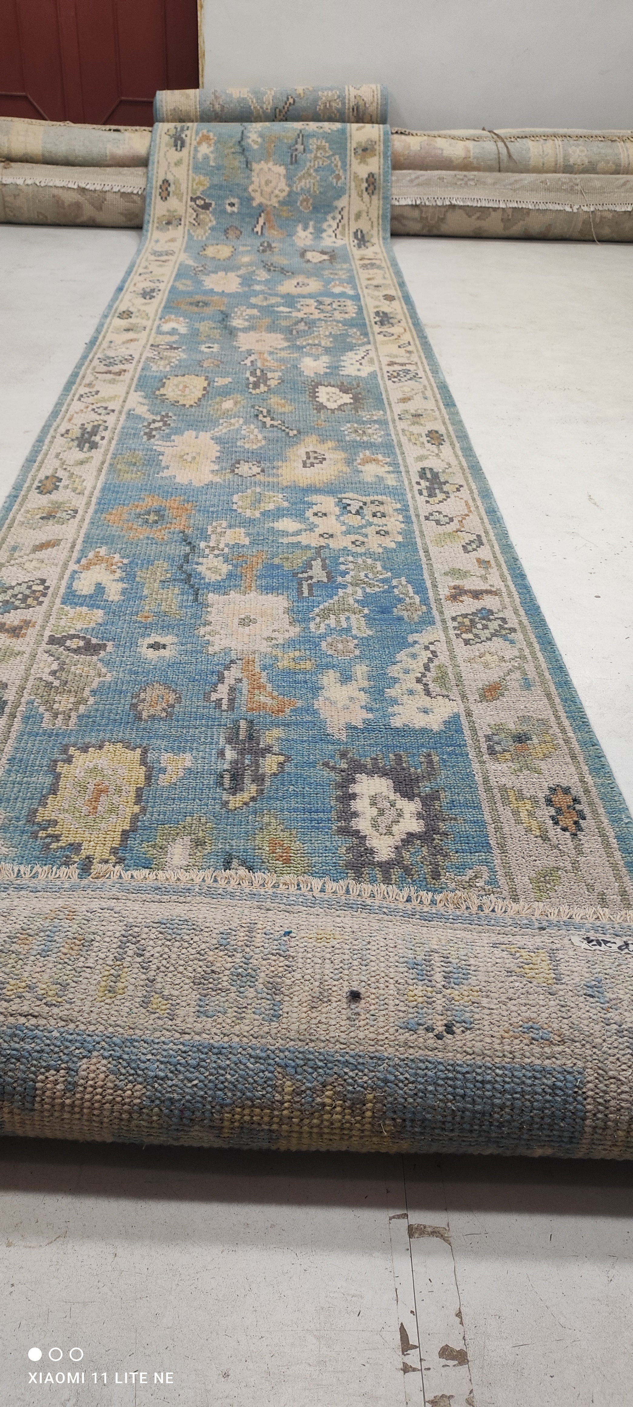 Brianna Kellum 3x20 Blue Hand-Knotted Oushak Runner