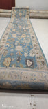 Brianna Kellum 3x20 Blue Hand-Knotted Oushak Runner