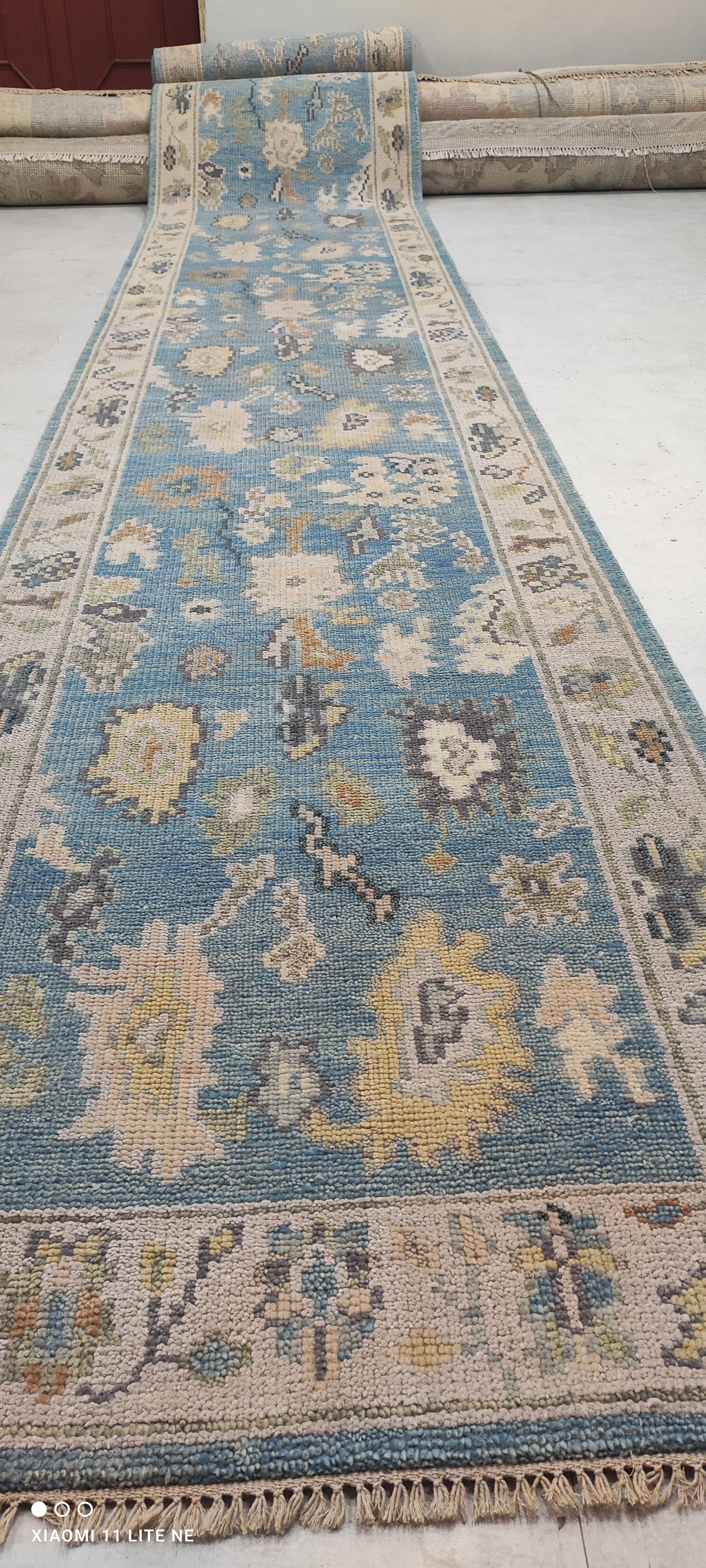 Brianna Kellum 3x20 Blue Hand-Knotted Oushak Runner