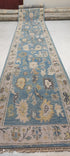 Brianna Kellum 3x20 Blue Hand-Knotted Oushak Runner