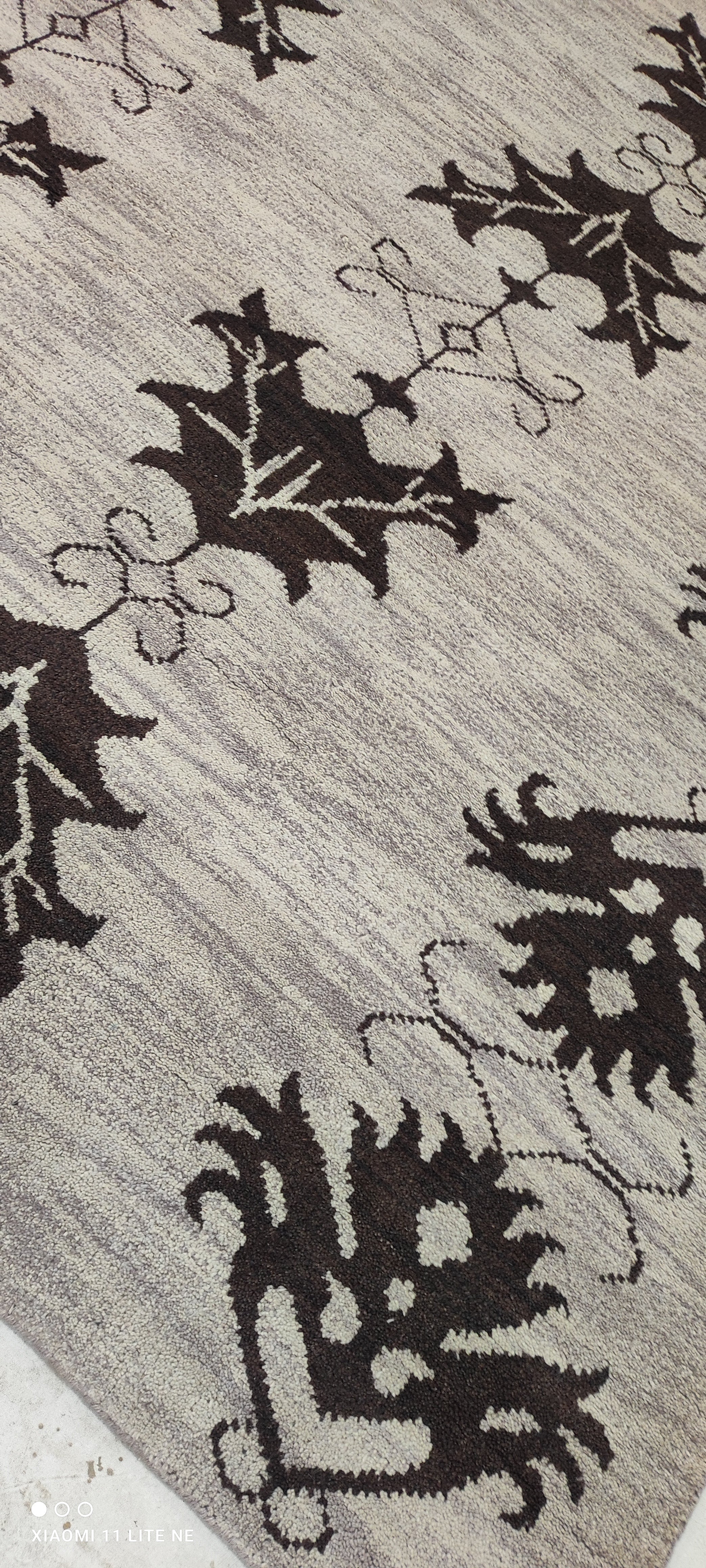 El Chido 4x11.6 Grey Hand-Knotted Modern Runner