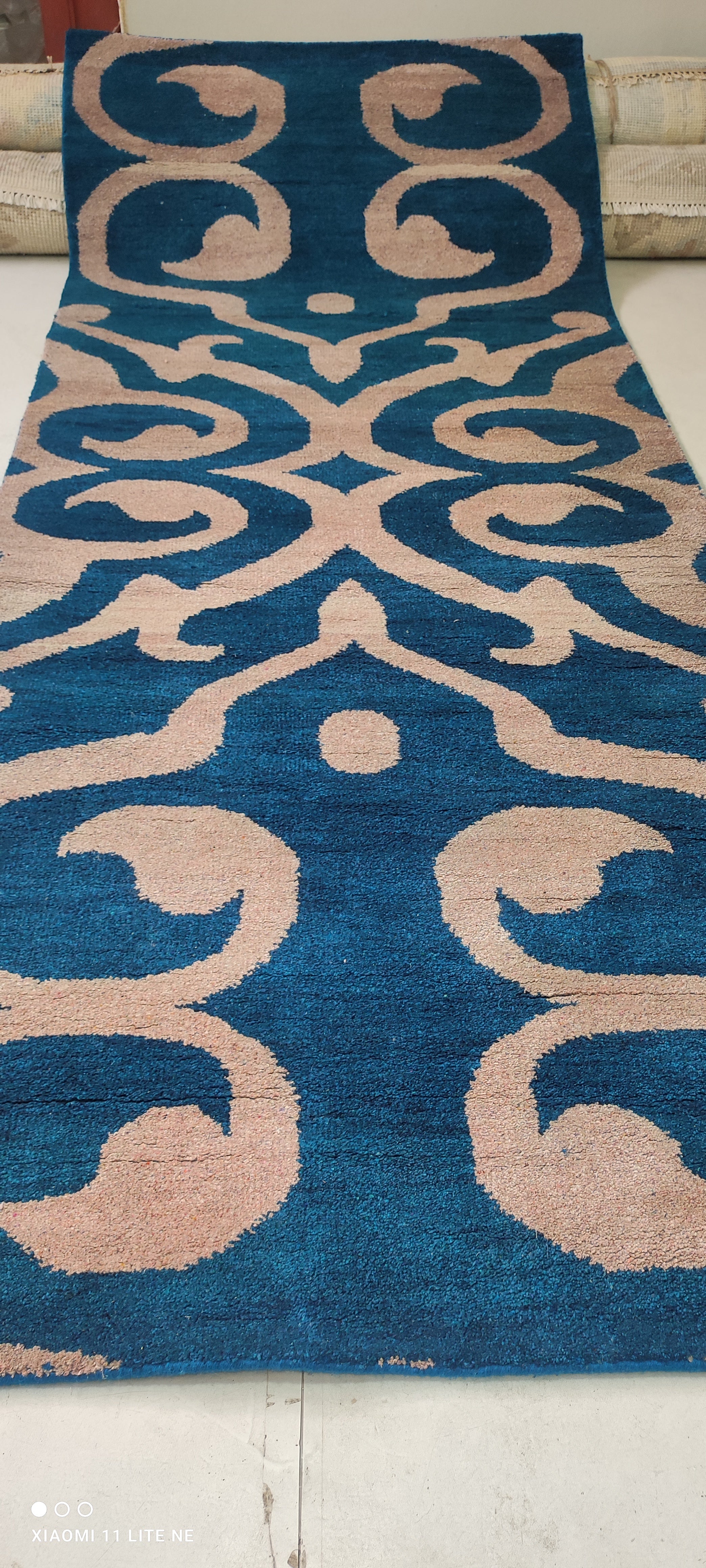 Andre Joel Hudson 4x10 Blue Hand-Knotted Modern Runner