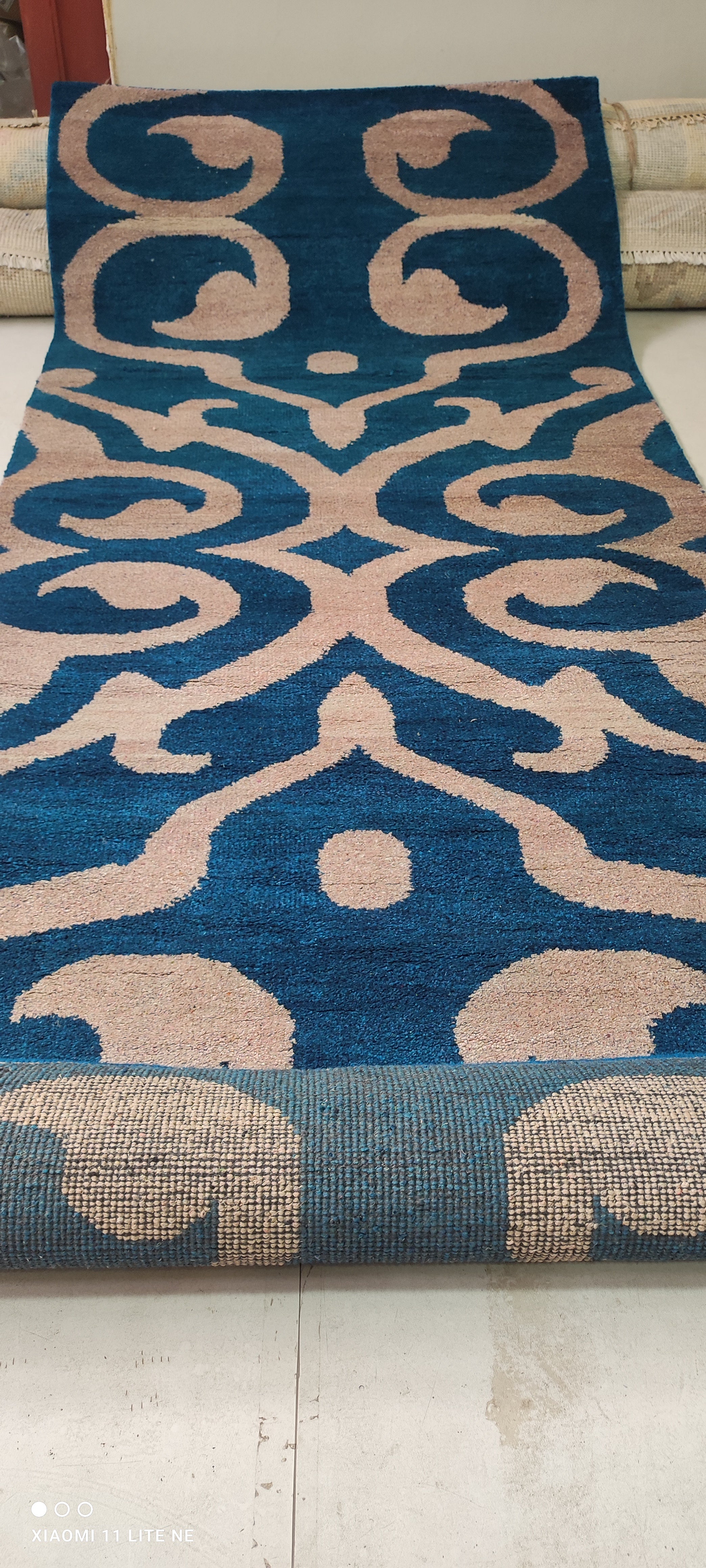 Andre Joel Hudson 4x10 Blue Hand-Knotted Modern Runner