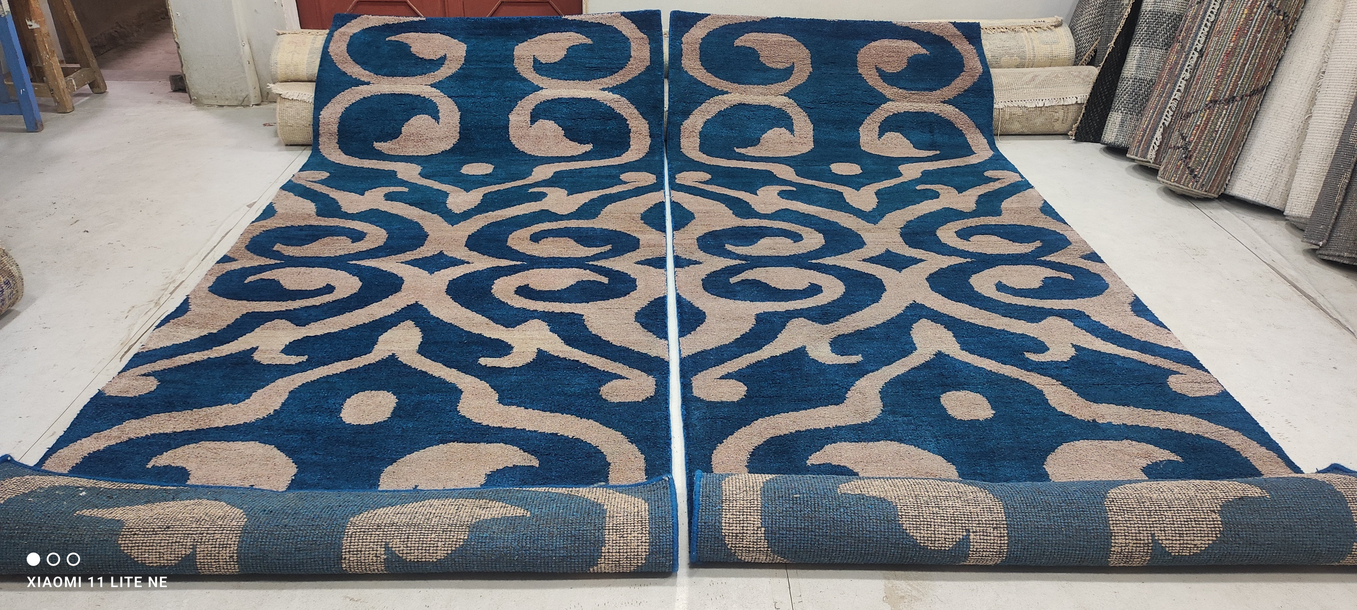 Andre Joel Hudson 4x10 Blue Hand-Knotted Modern Runner