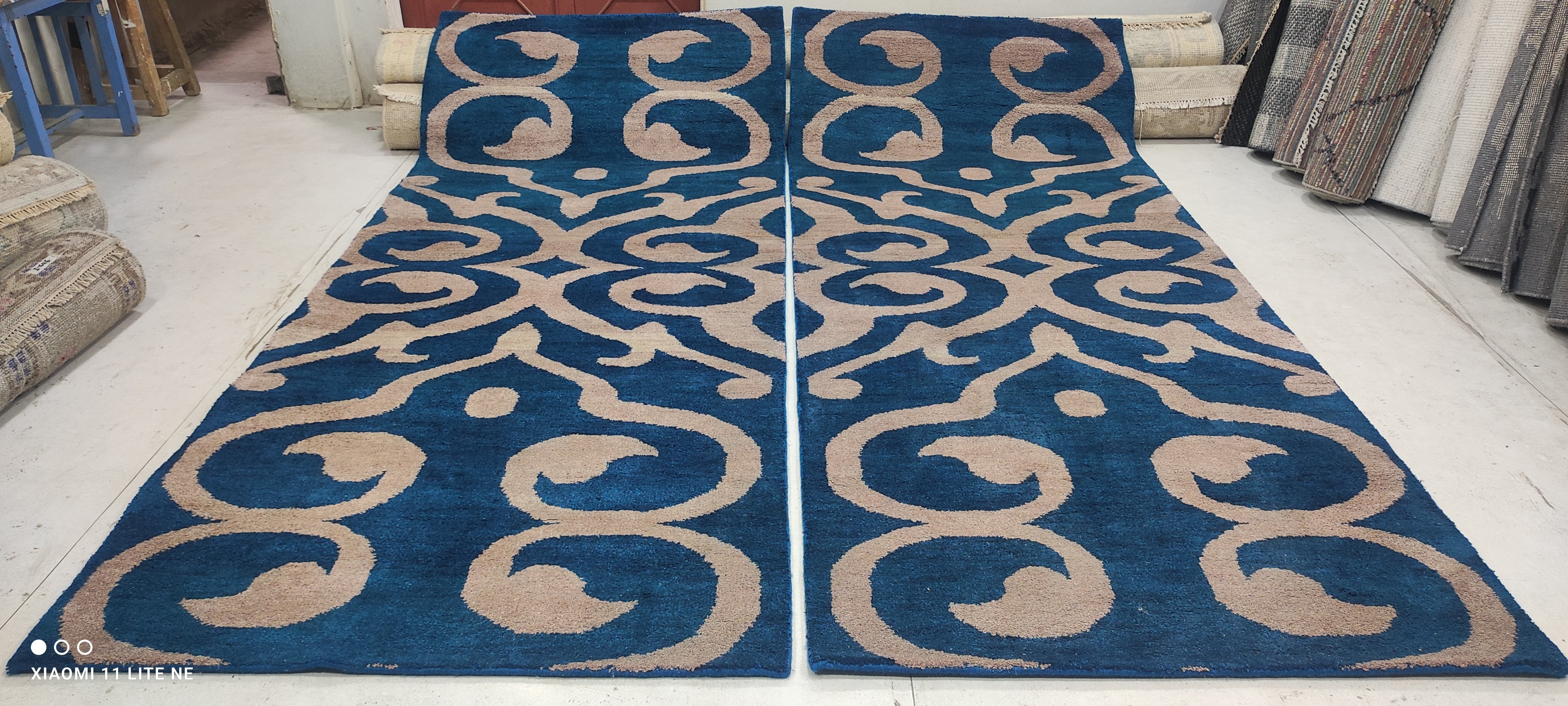 Andre Joel Hudson 4x10 Blue Hand-Knotted Modern Runner