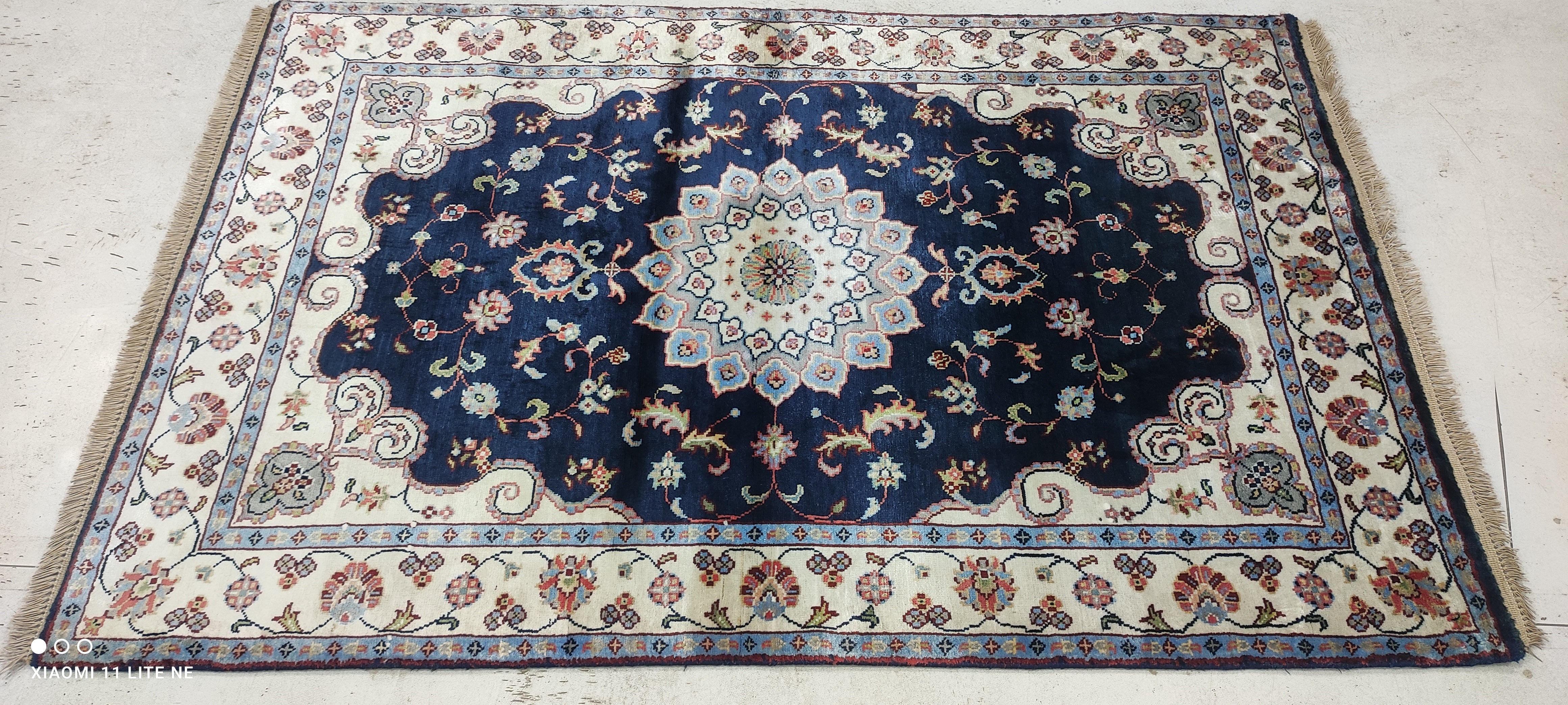 Sarah Gable 2.6x4 Blue Hand-Knotted Oushak Rug