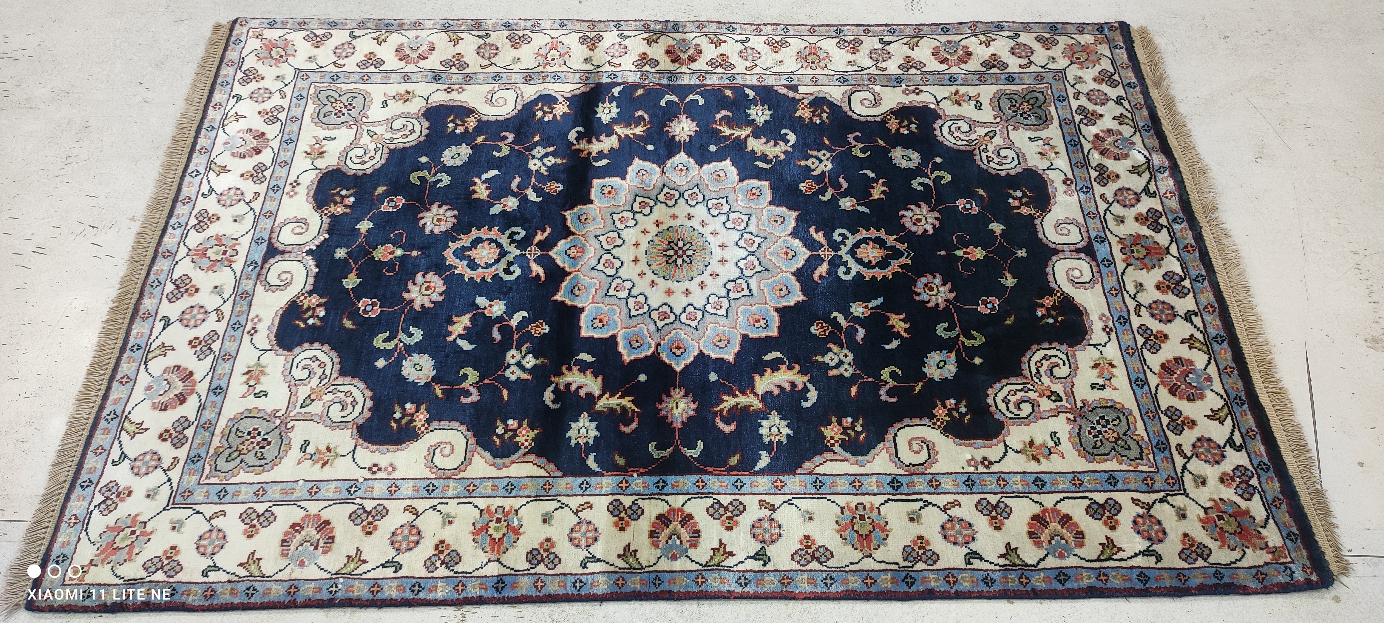 Sarah Gable 2.6x4 Blue Hand-Knotted Oushak Rug