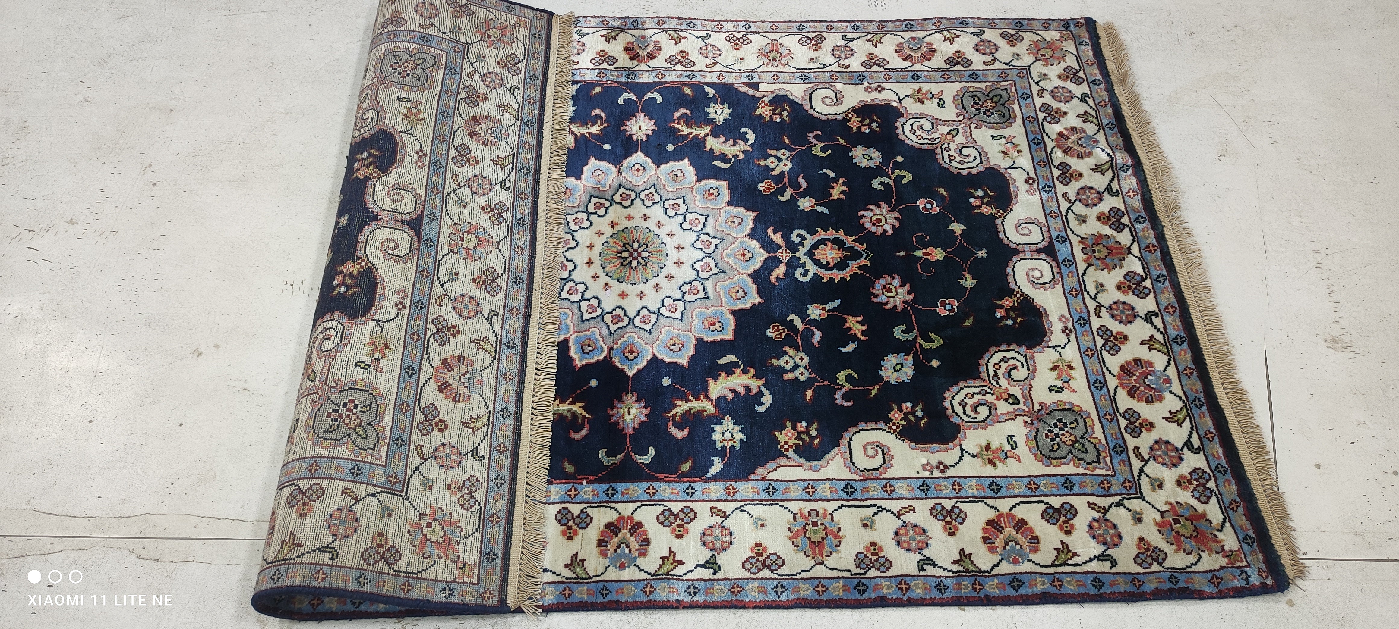 Sarah Gable 2.6x4 Blue Hand-Knotted Oushak Rug