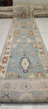 Caitlin McGee 2.6x12 Light Blue Hand-Knotted Oushak Runner