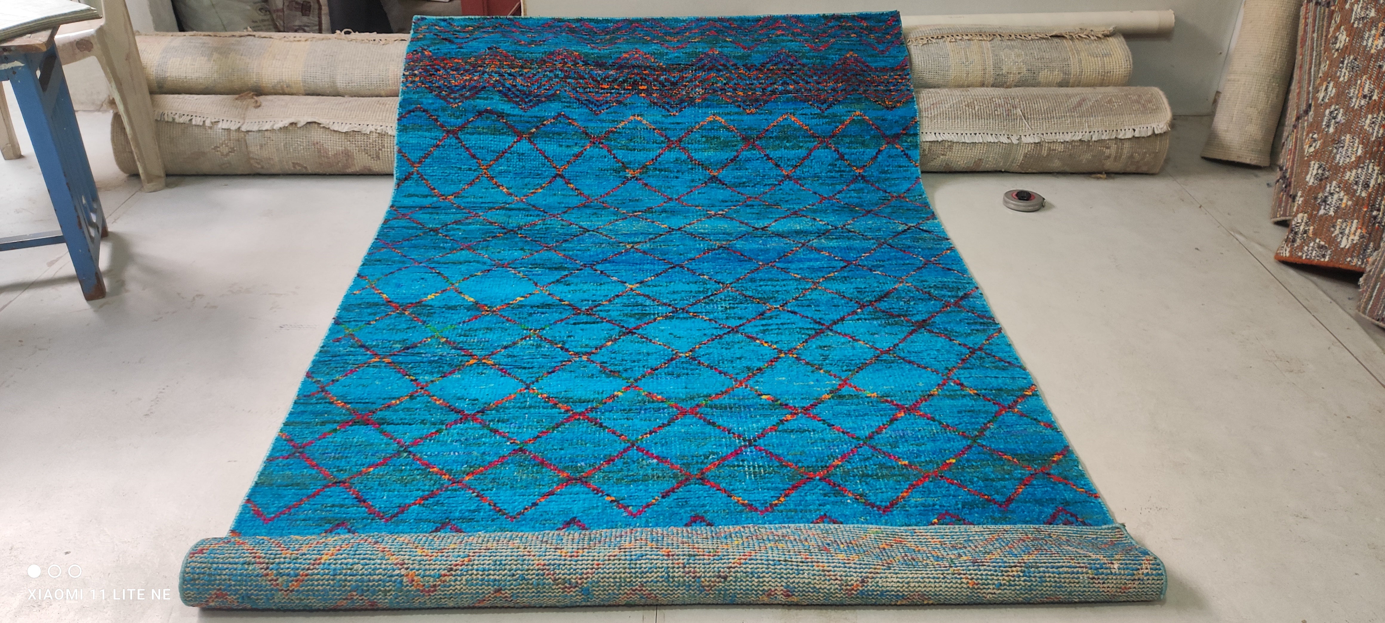 Jinx Millet 5x8 Hand-Knotted Blue Moroccan Style Rug