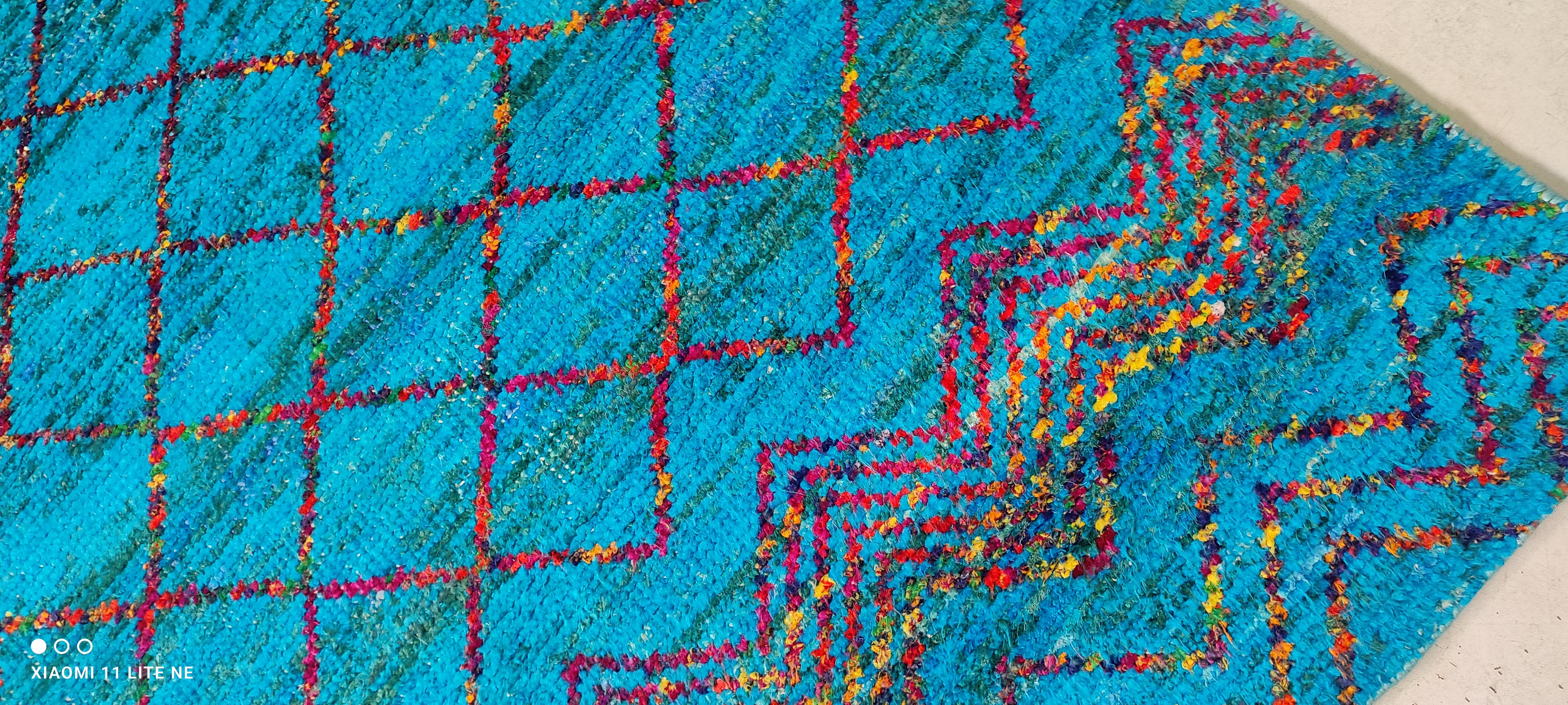 Jinx Millet 5x8 Hand-Knotted Blue Moroccan Style Rug