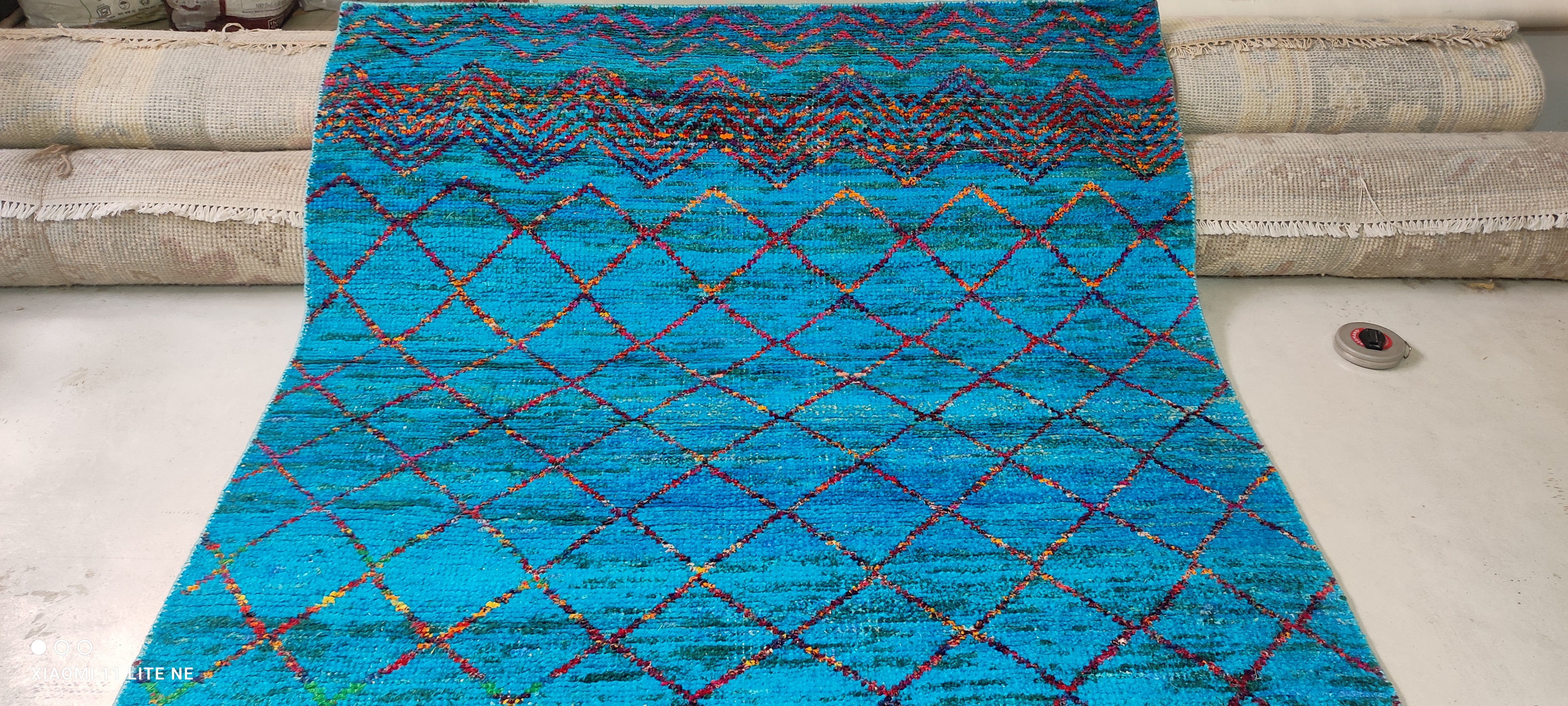 Jinx Millet 5x8 Hand-Knotted Blue Moroccan Style Rug