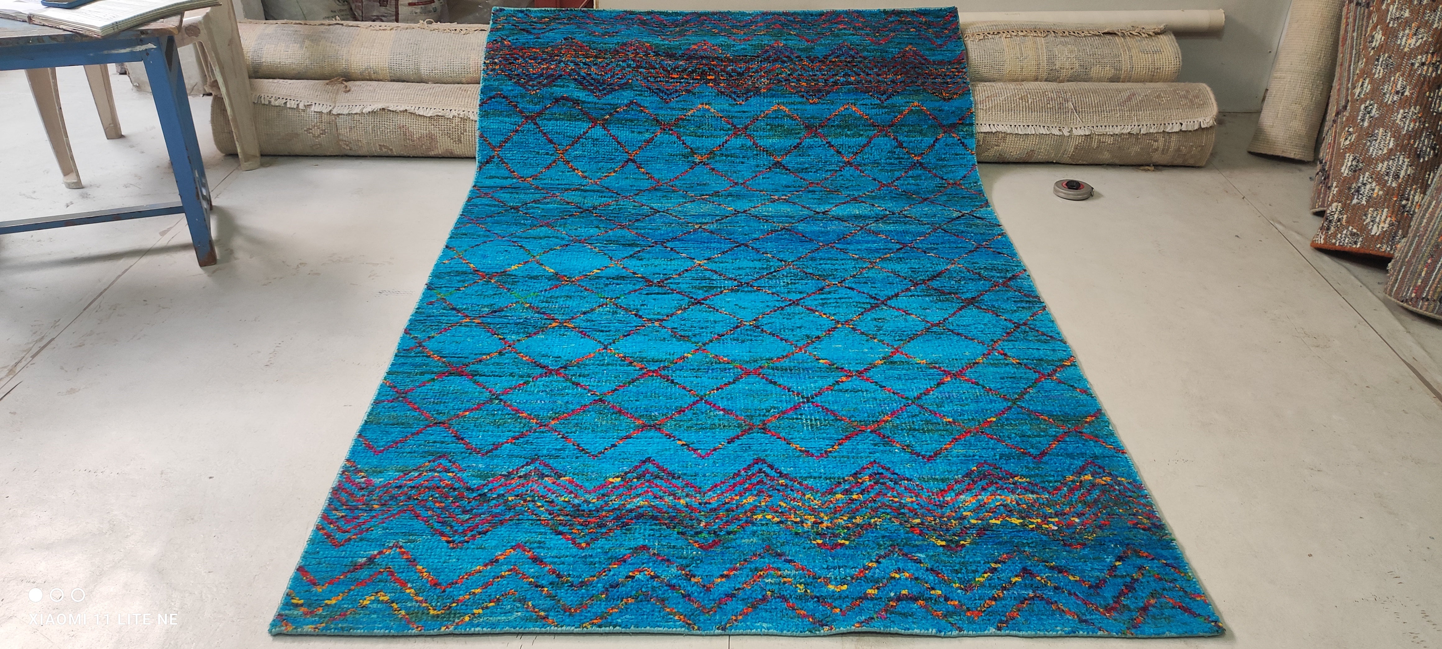 Jinx Millet 5x8 Hand-Knotted Blue Moroccan Style Rug