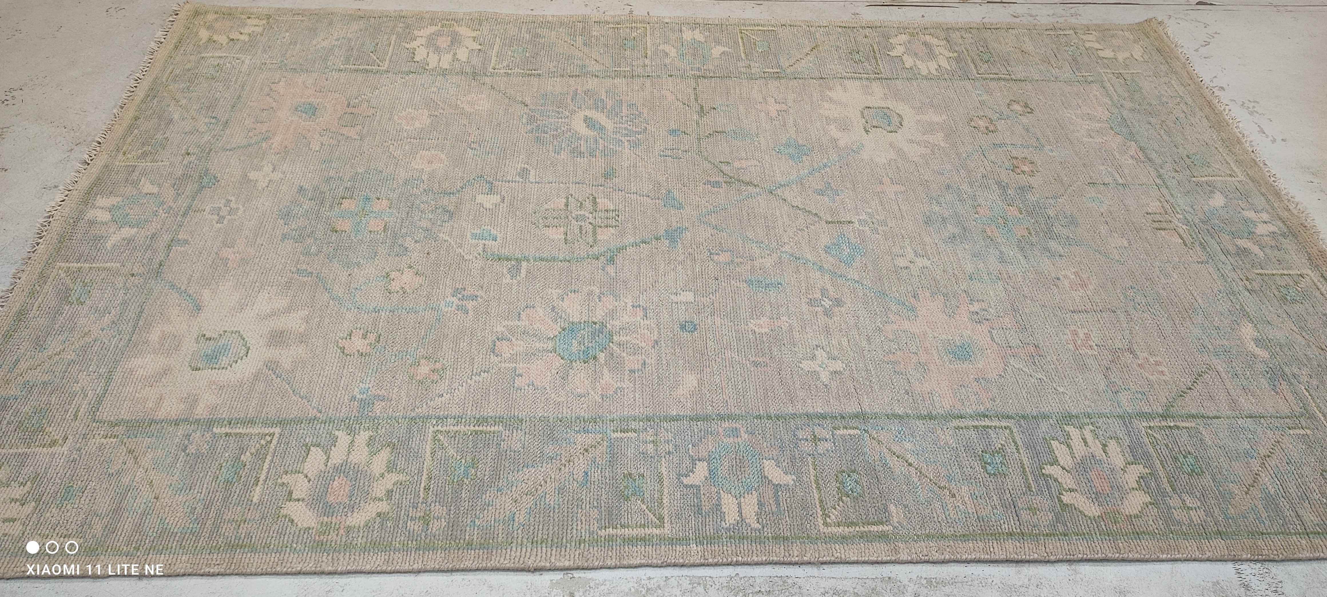 Ellen Thunder 5x8 Grey Hand-Knotted Oushak Rug