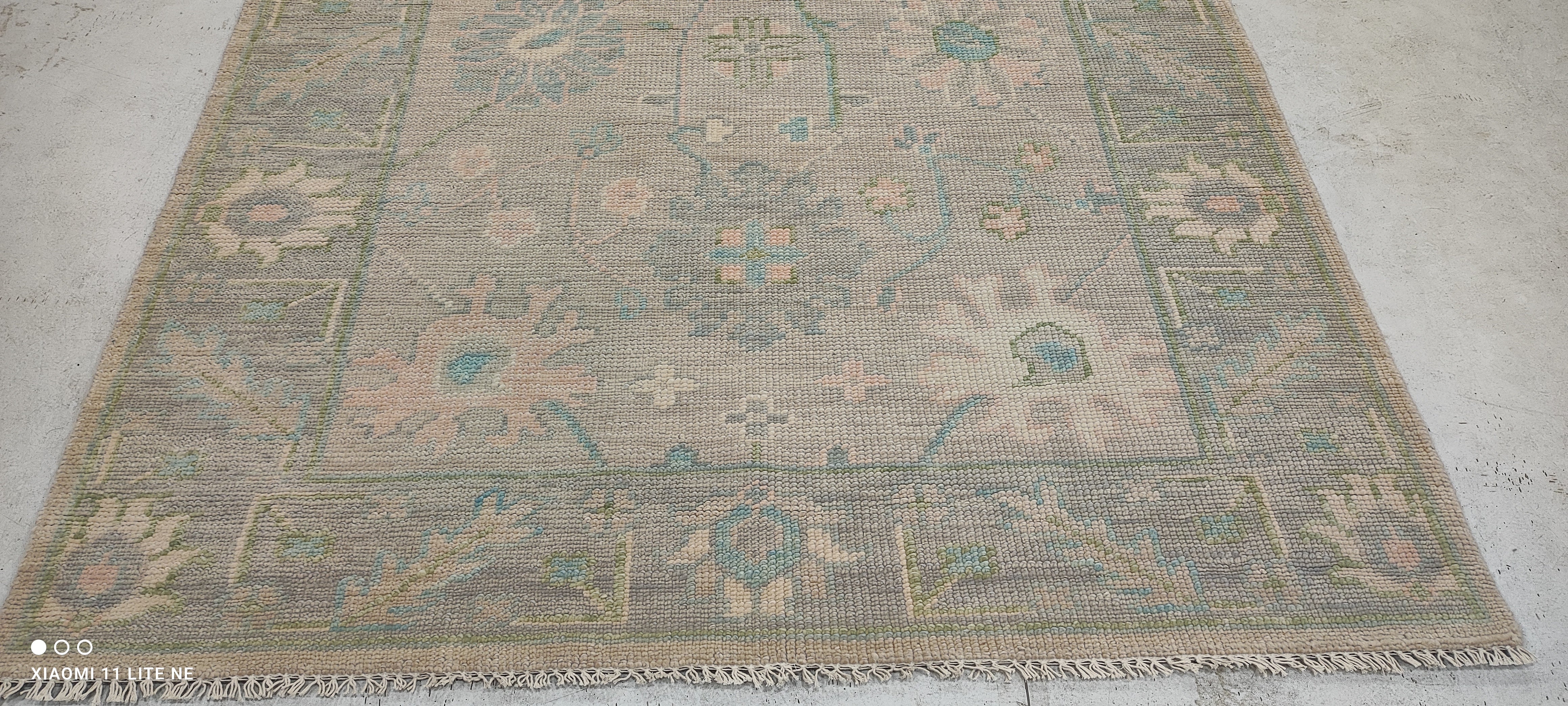 Ellen Thunder 5x8 Grey Hand-Knotted Oushak Rug